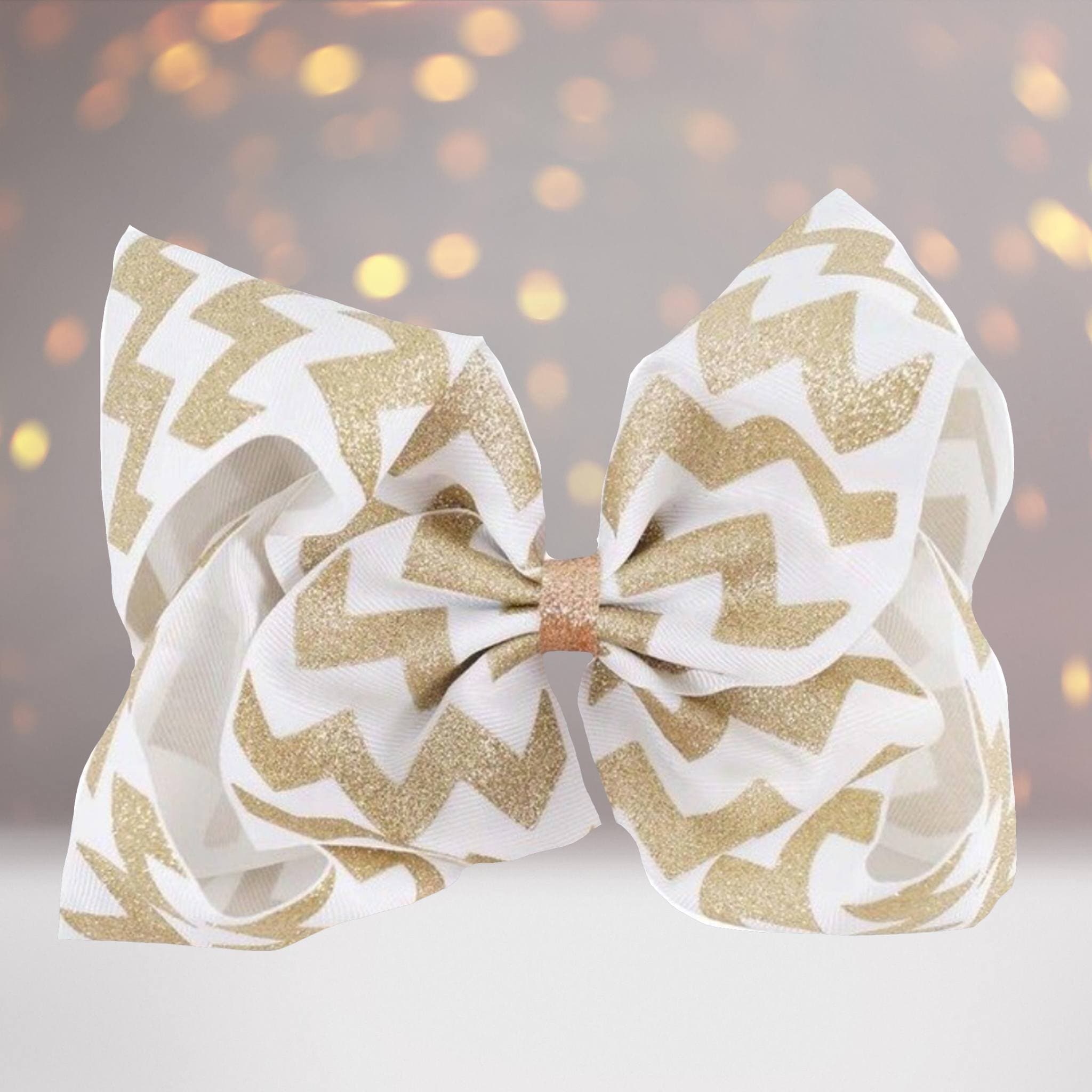 Girls Glitter Chevron Hair Bow, Glitter Hair Bow, Girls Glitter Holiday Bow