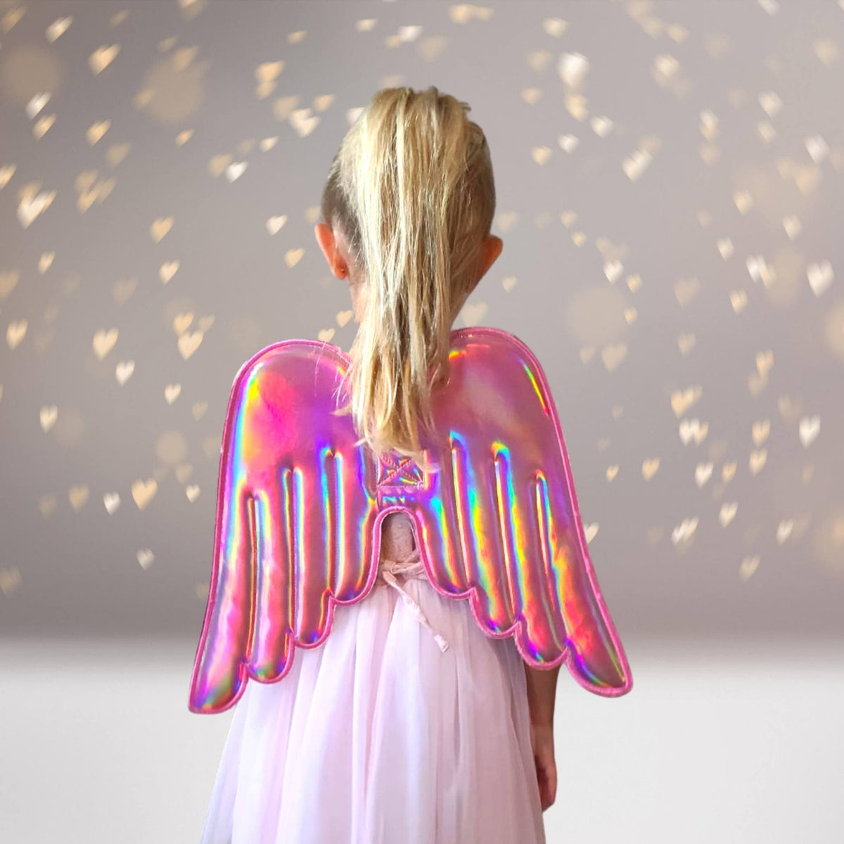 Girls Hologram And Glitter Angel, Unicorn, Fairy Costume And Dress Up Wings