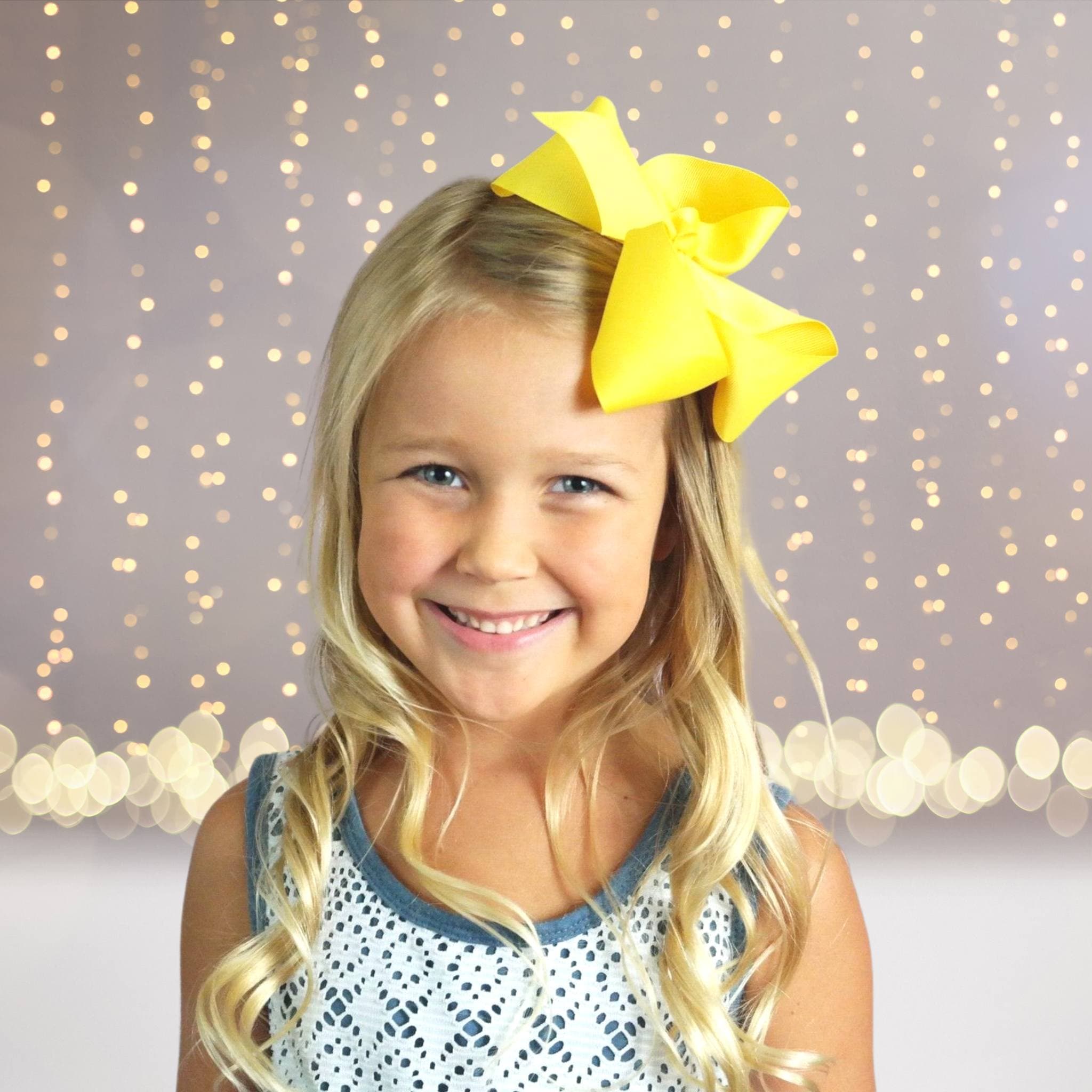 Girls Large Chunky Hair Bow, Girls Basic 6 Inch Hair Bow