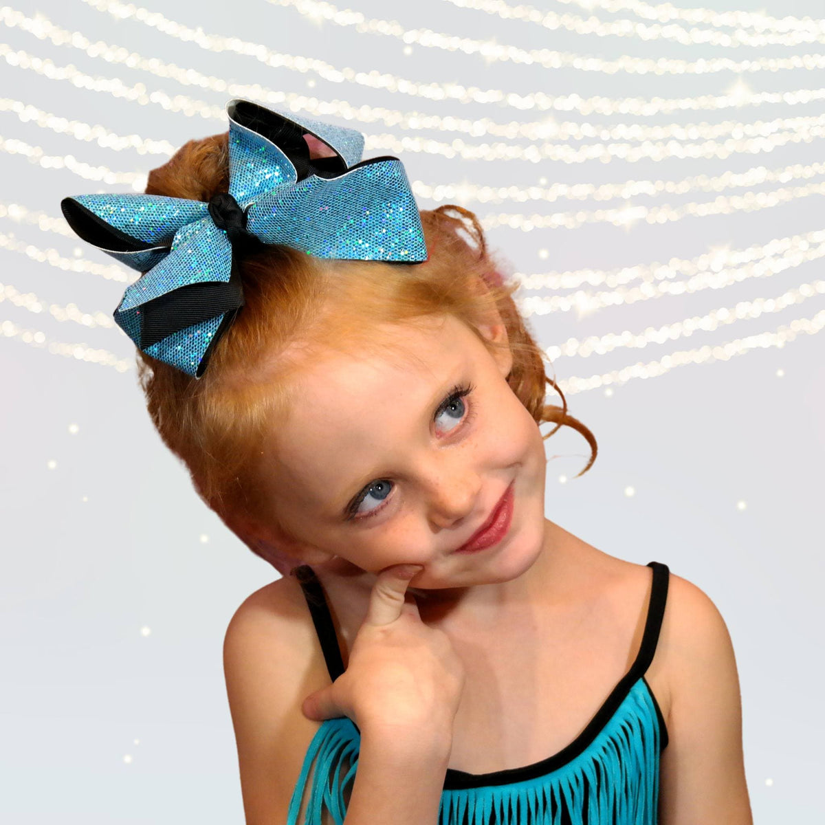 Girls Large Sparkle Cheer And Dance Hair Bows