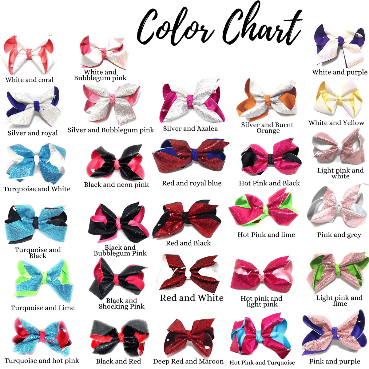 Girls Large Sparkle Cheer And Dance Hair Bows