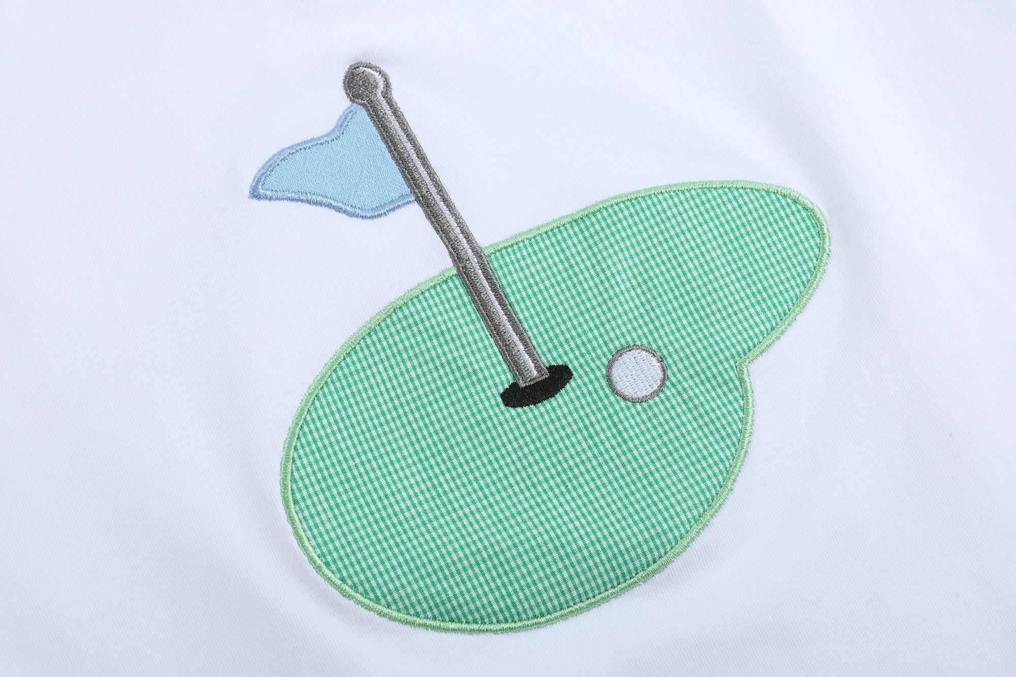 Girls Light Blue Gingham Golf Tee And Shorts 2pc Set