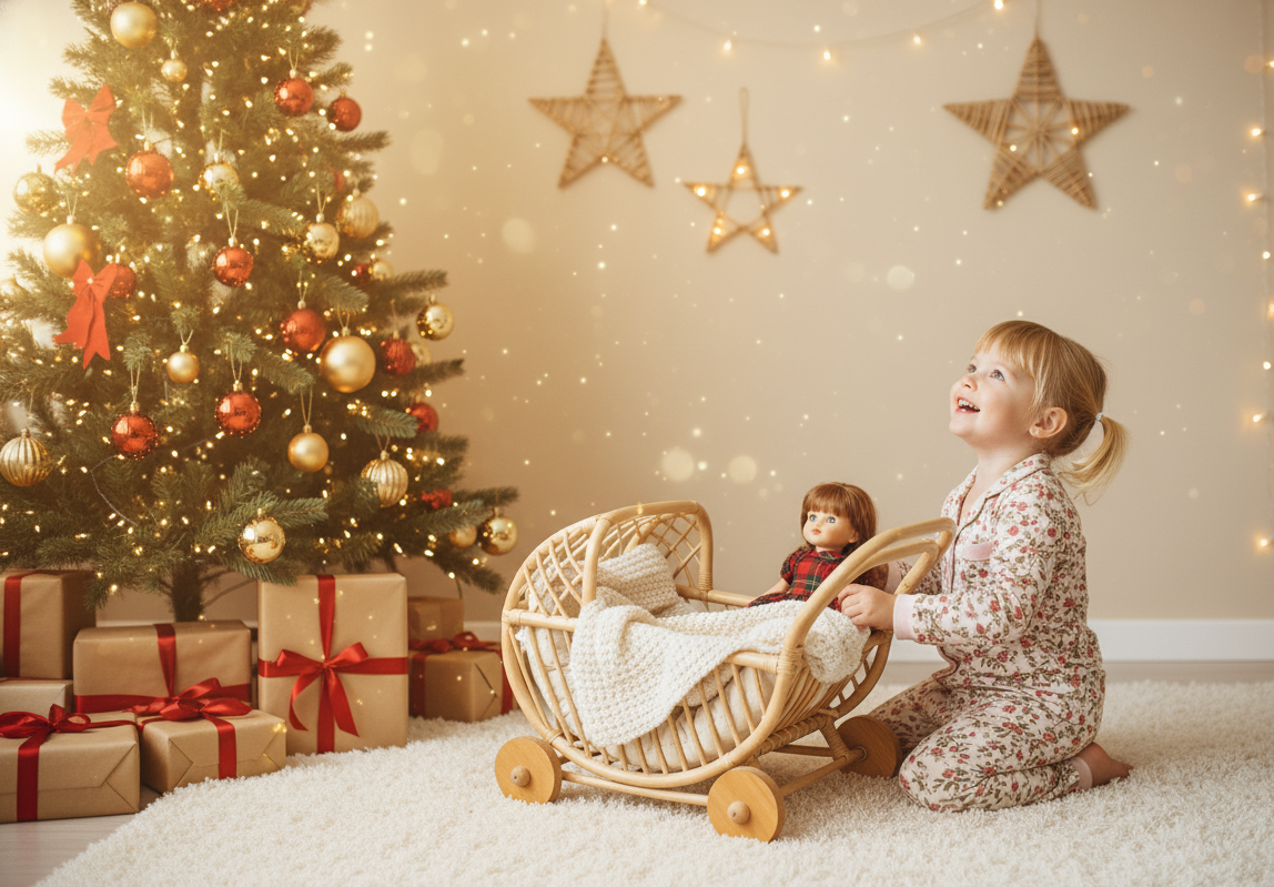 Doll Buggy – Handcrafted Boho Stroller For Little Girls Doll Pretend Play