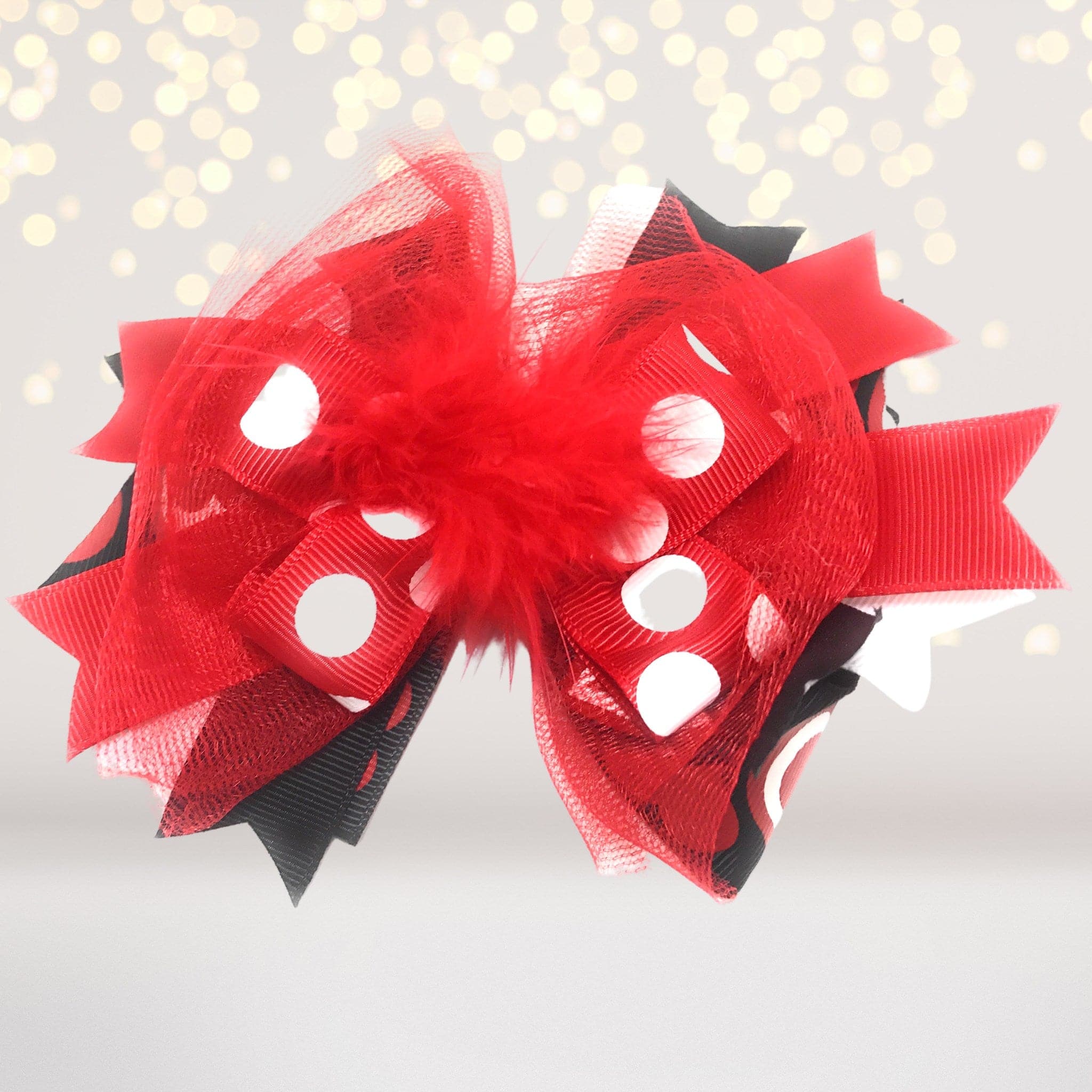 Girls Marabou Puff Layered Boutique Hair Bow