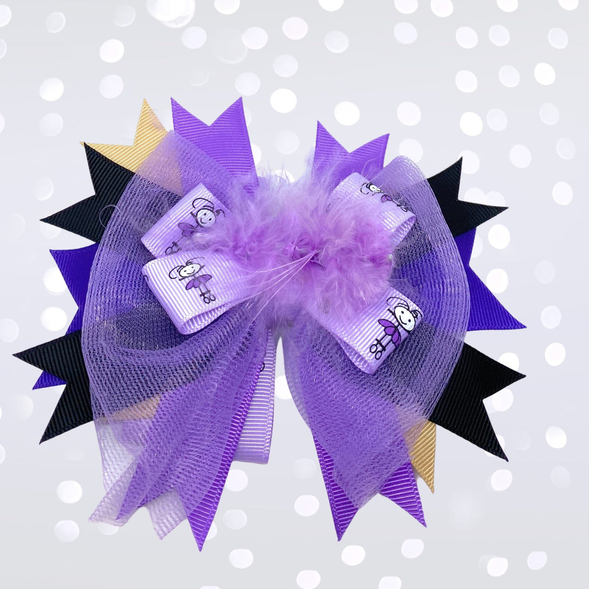 Girls Marabou Puff Layered Boutique Hair Bow