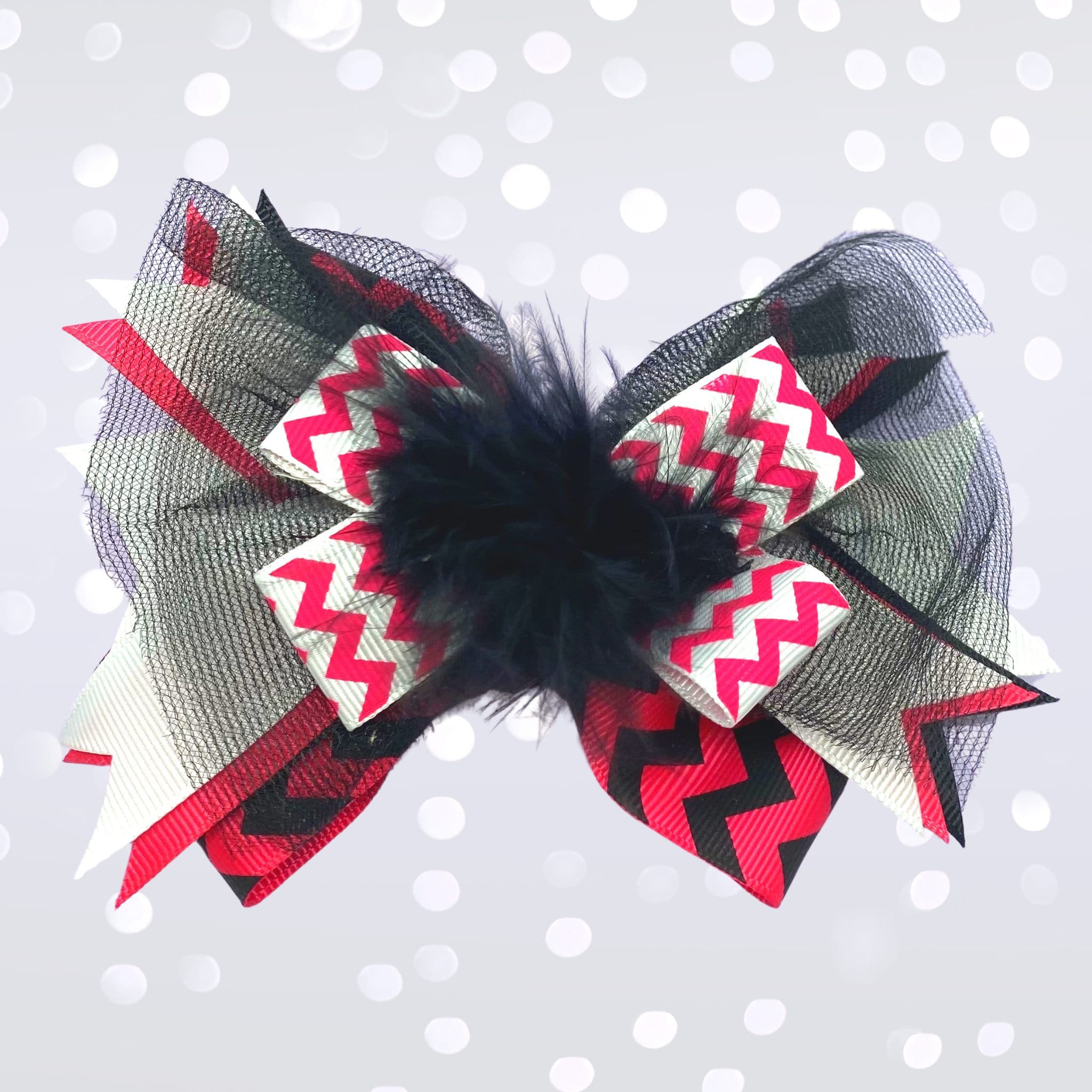 Girls Marabou Puff Layered Boutique Hair Bow