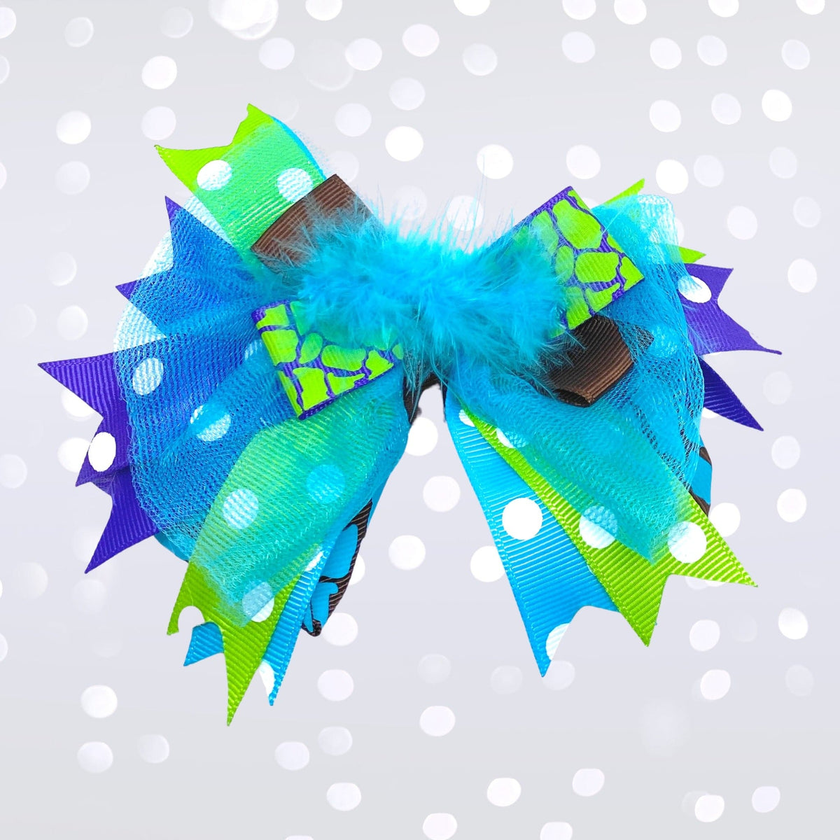 Girls Marabou Puff Layered Boutique Hair Bow