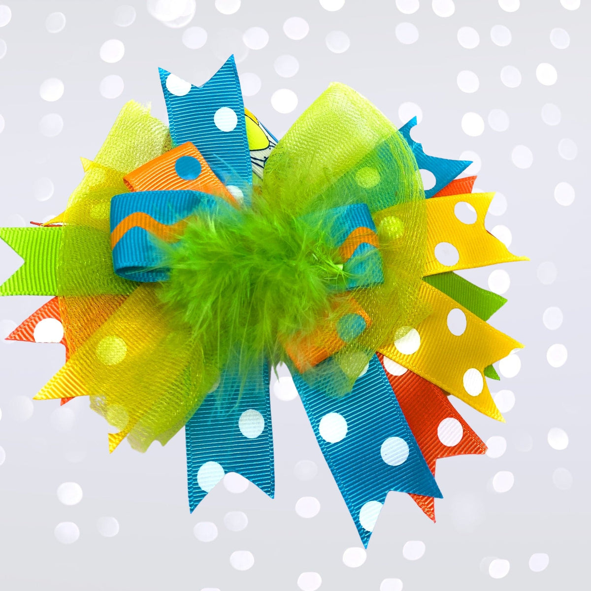 Girls Marabou Puff Layered Boutique Hair Bow