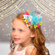 Girls Marabou Puff Layered Boutique Hair Bow