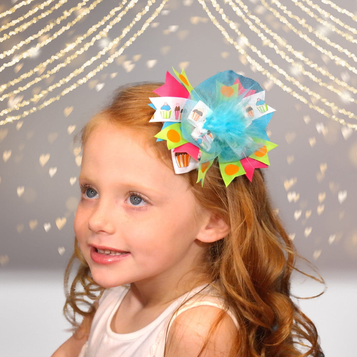 Girls Marabou Puff Layered Boutique Hair Bow