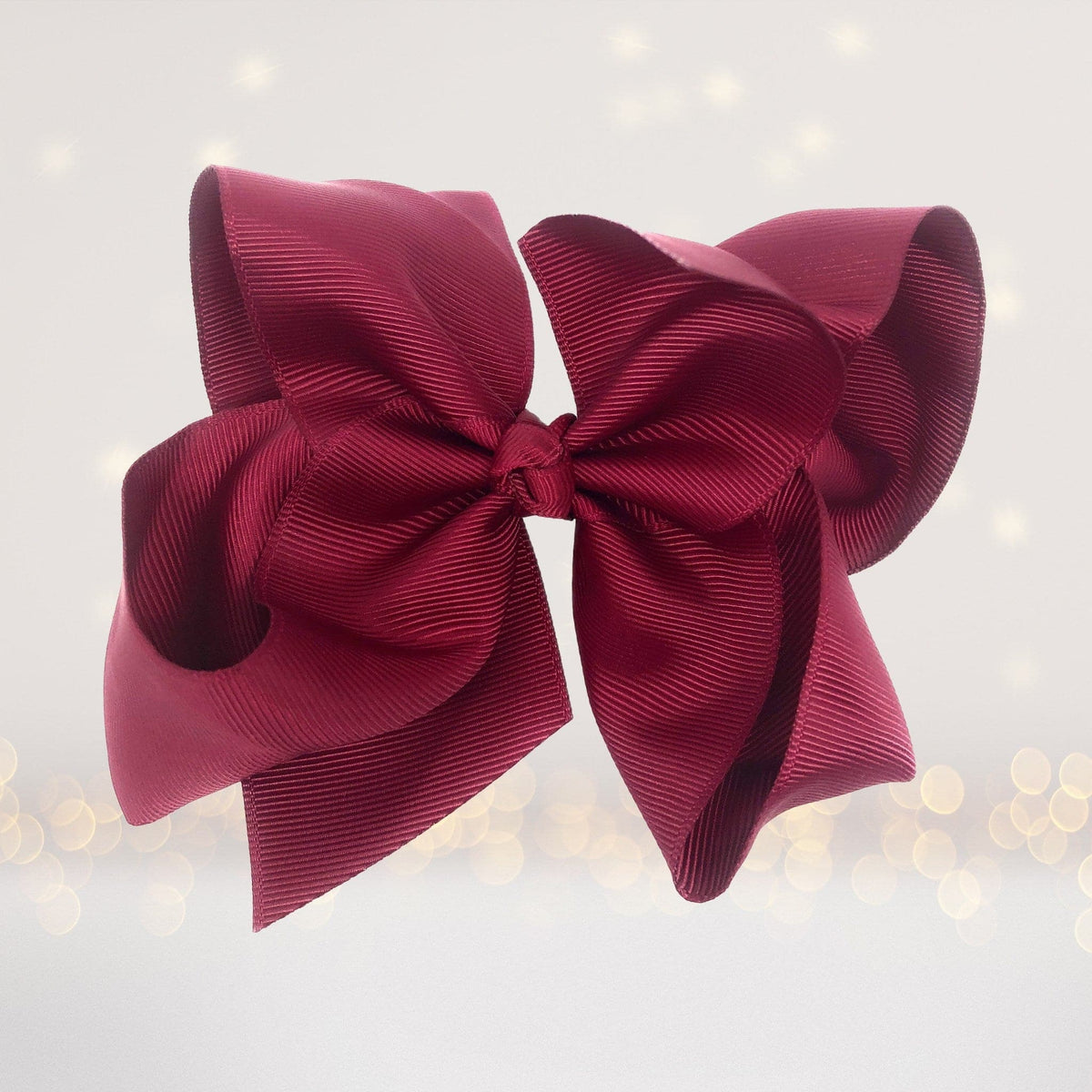 Girls Medium Basic Hair Bow, Solid Ribbon Hair Bow