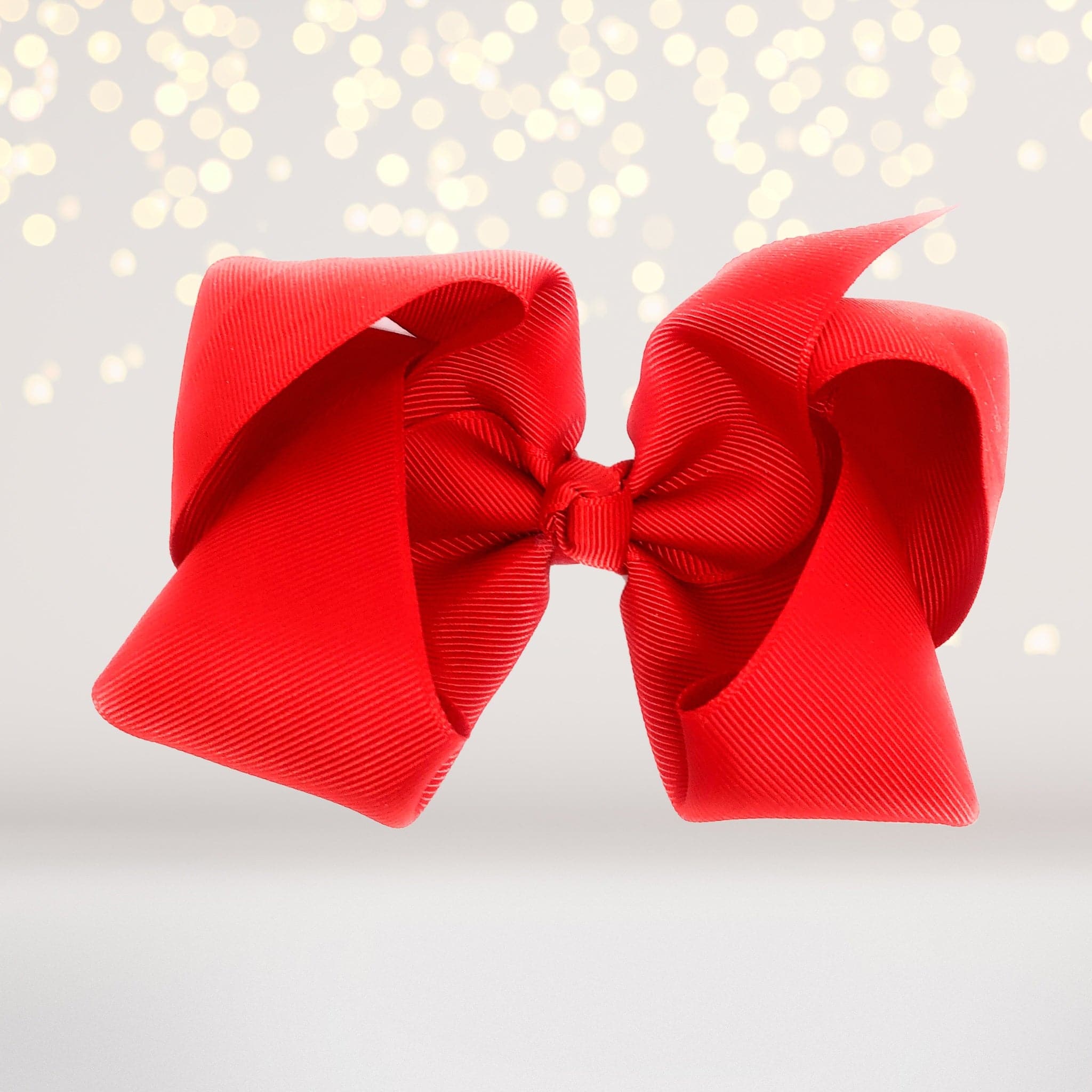 Girls Medium Basic Hair Bow, Solid Ribbon Hair Bow