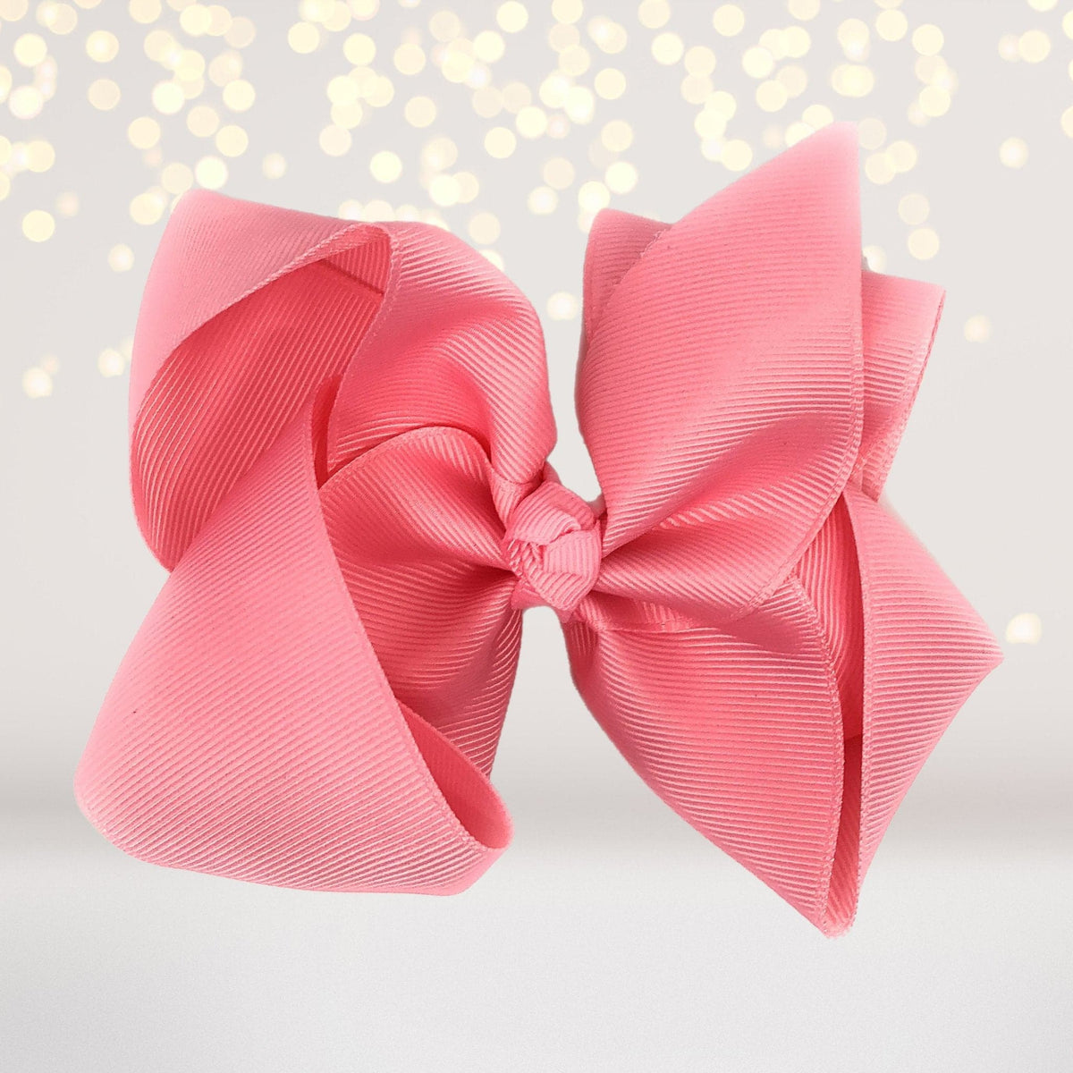 Girls Medium Basic Hair Bow, Solid Ribbon Hair Bow