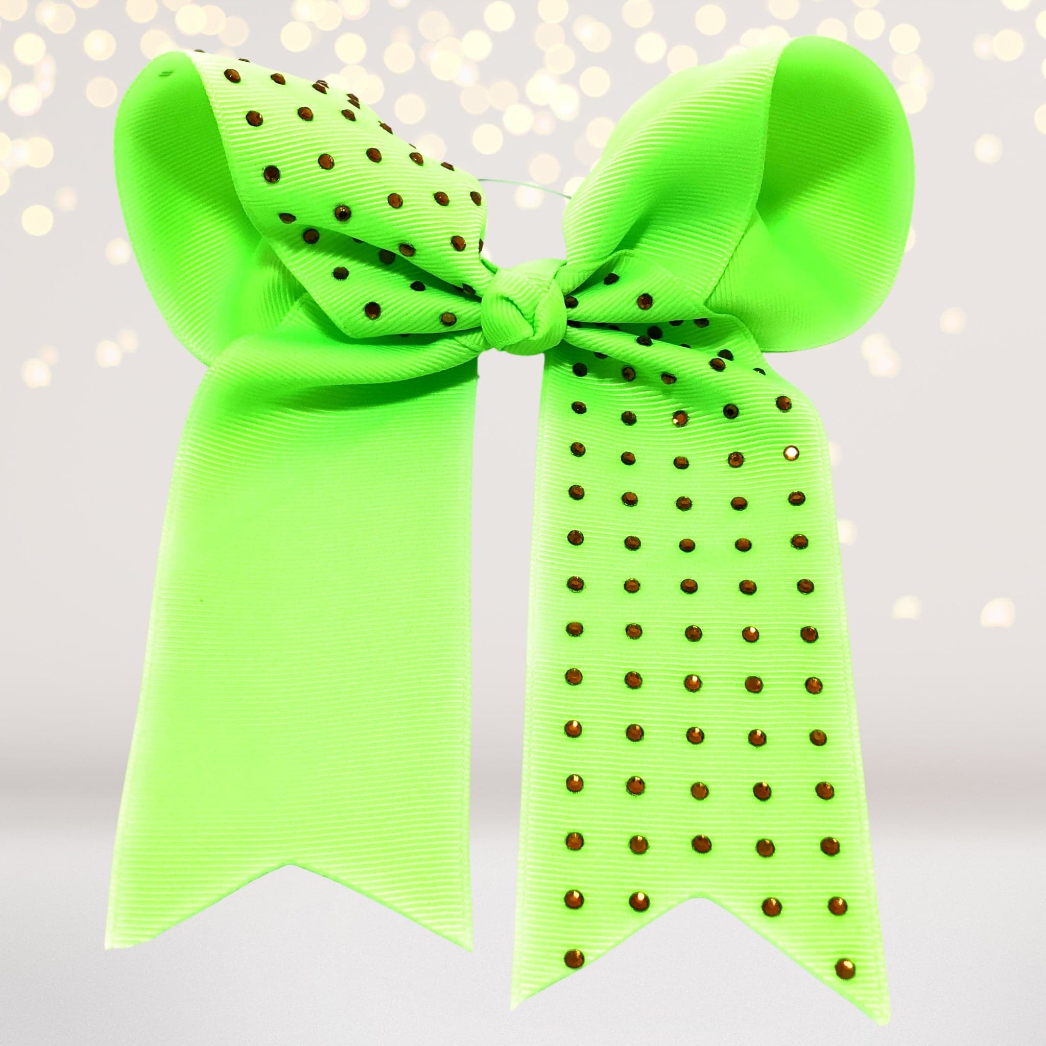 Girls Rhinestone Cheer Bow Ponytail, Bling Cheerleader Hair Elastic