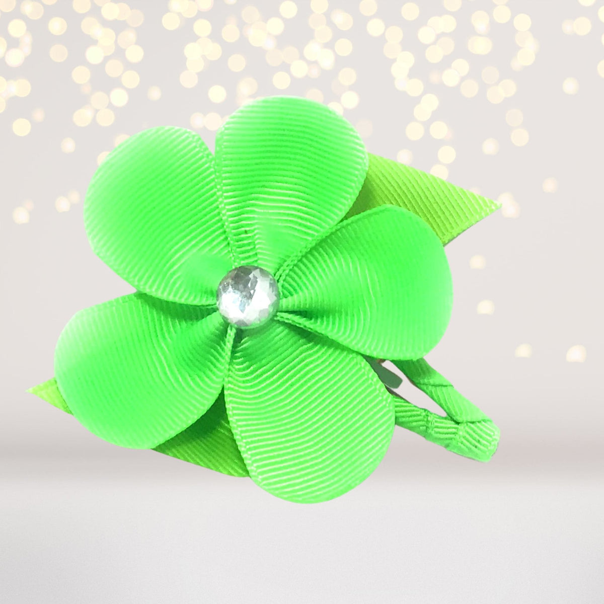 Girls Ribbon Hair Flower On Snappy Clip