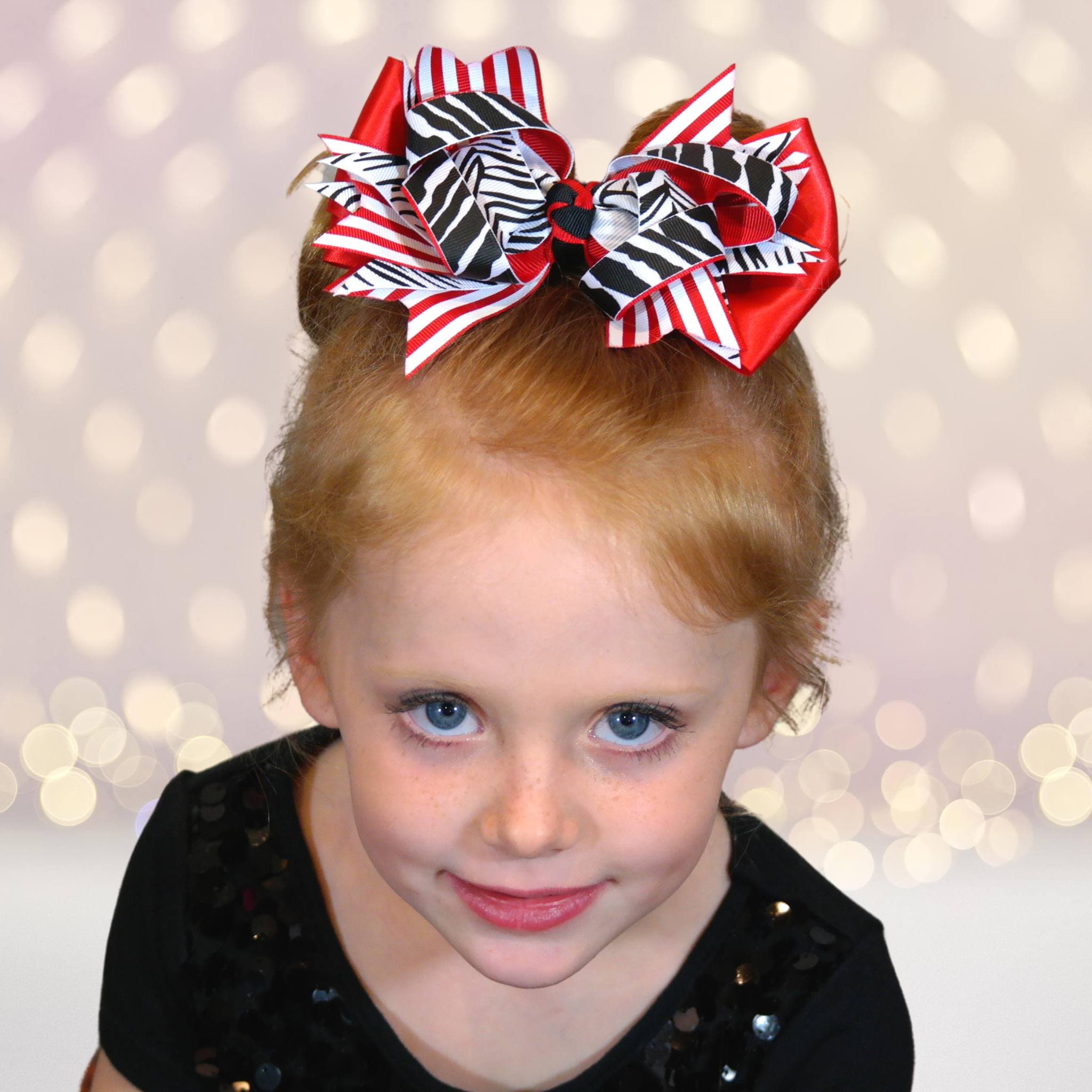 Girls Sassy Zebra Hair Bows