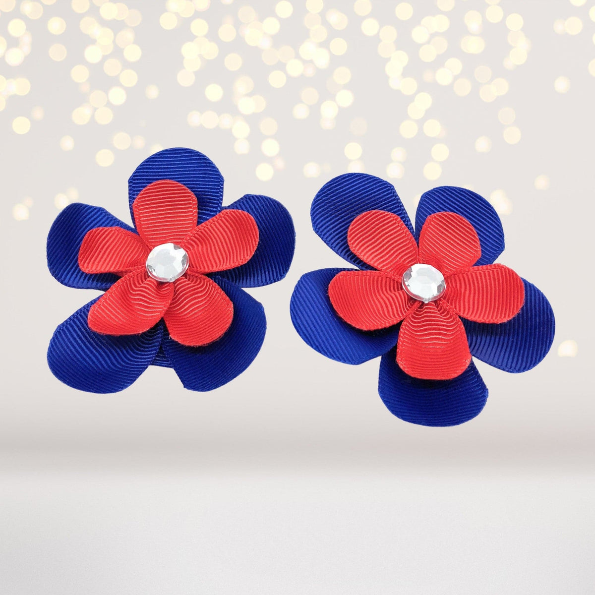 Girls Small Double Layered Flower Hair Clips