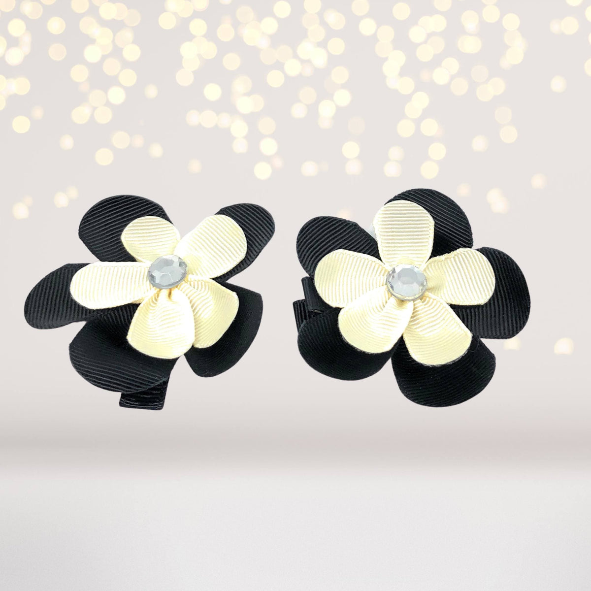 Girls Small Double Layered Flower Hair Clips