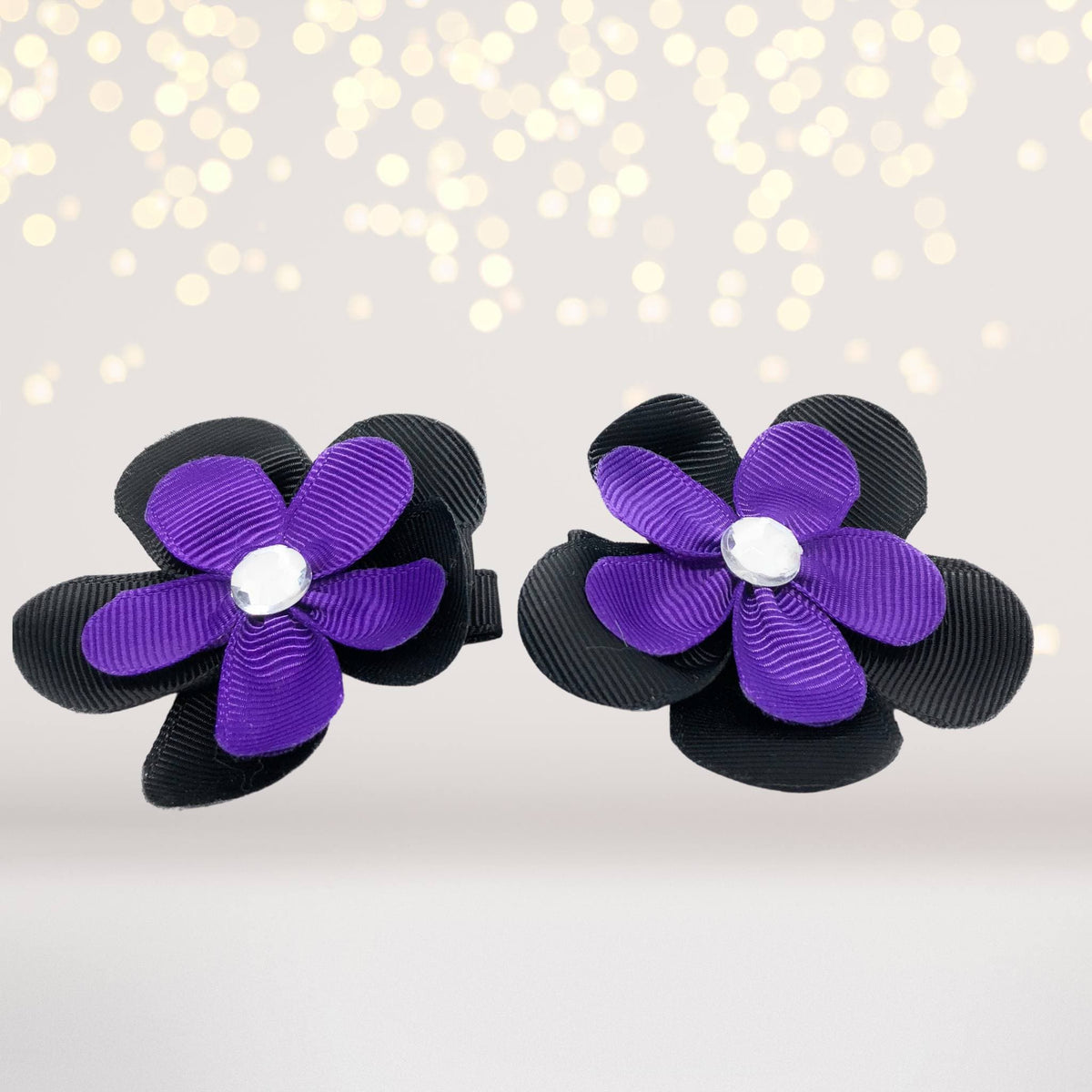 Girls Small Double Layered Flower Hair Clips