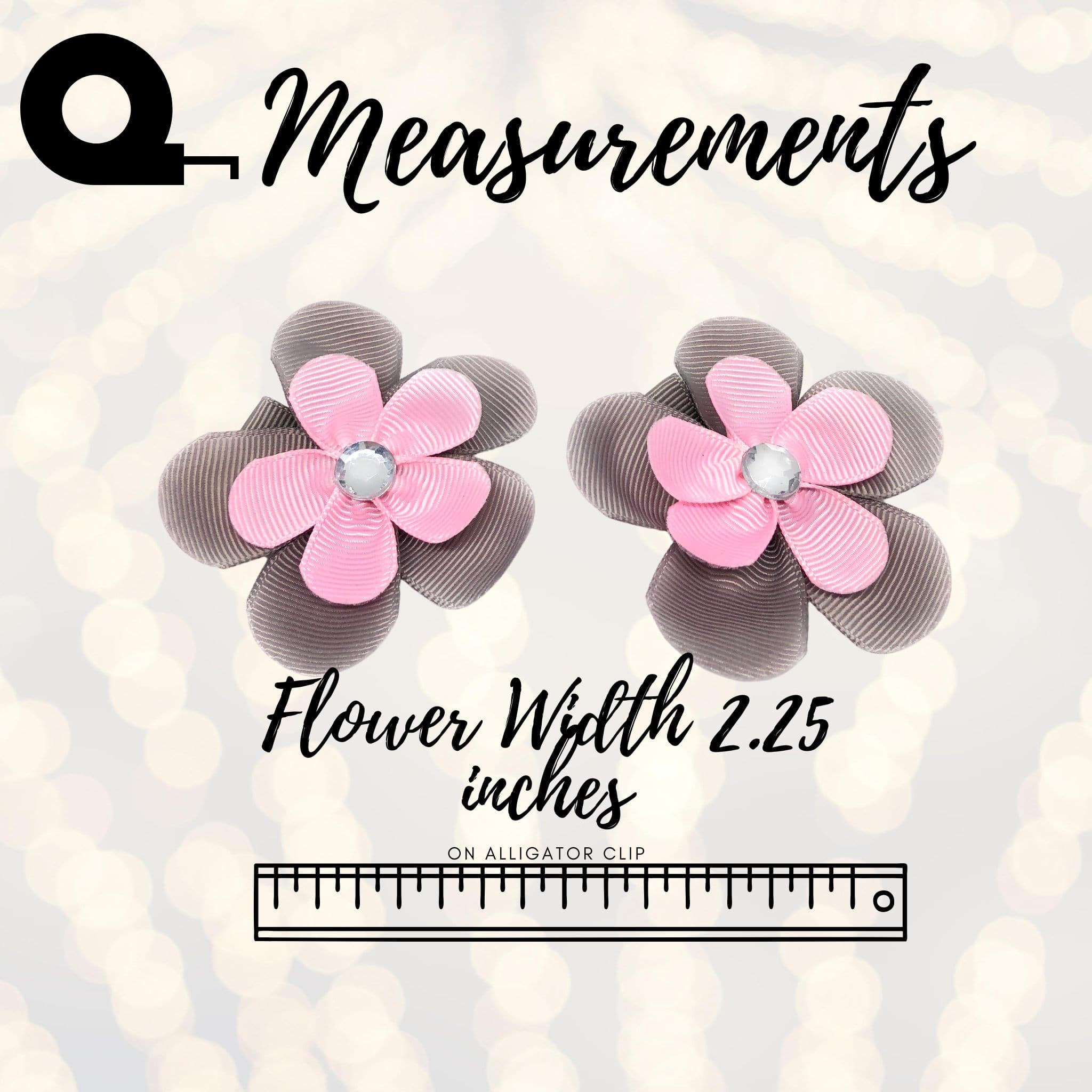 Girls Small Double Layered Flower Hair Clips