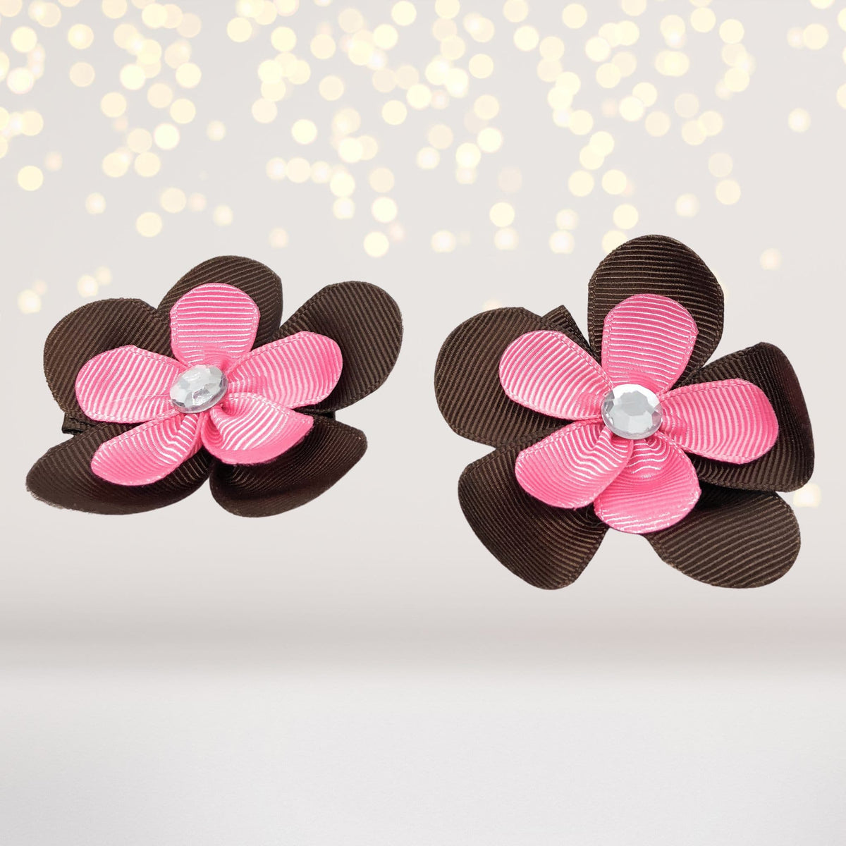 Girls Small Double Layered Flower Hair Clips