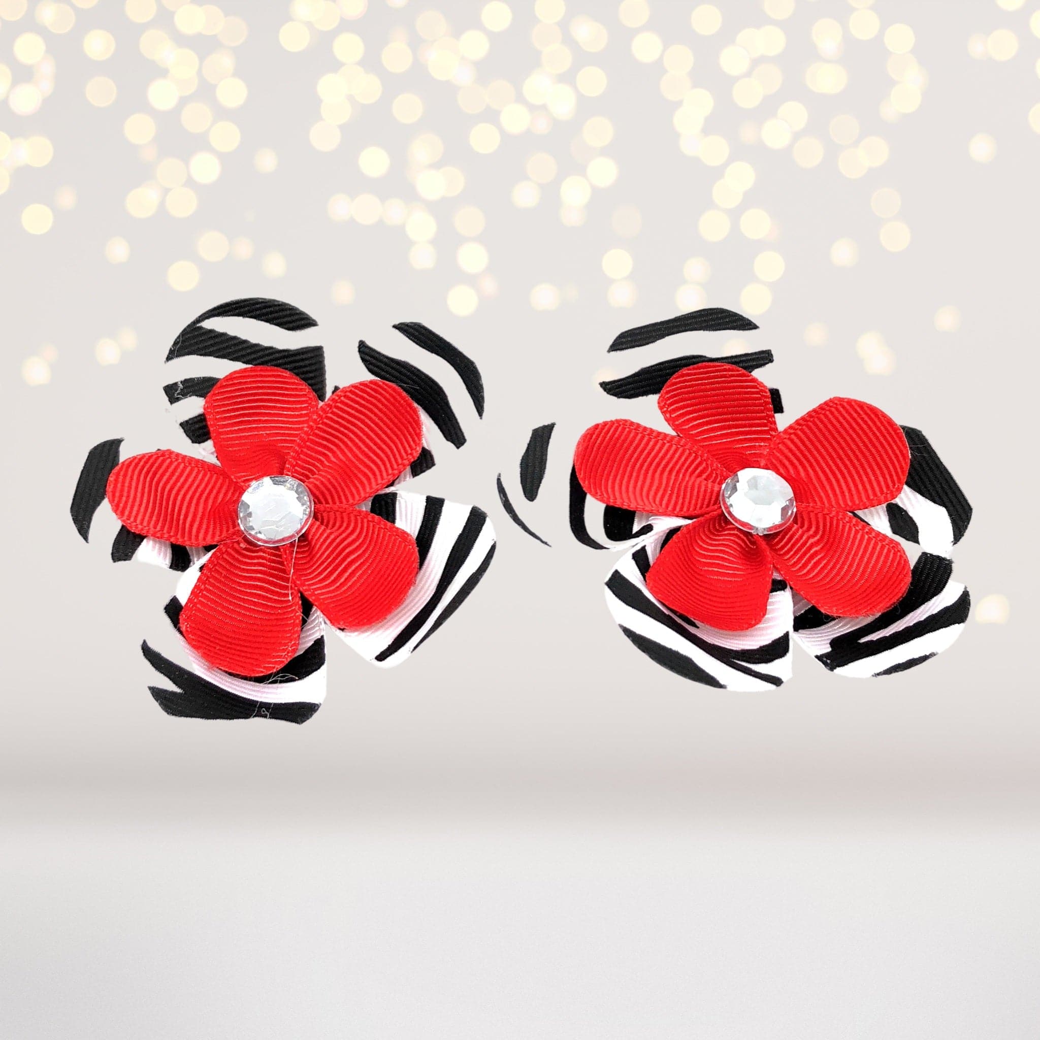 Girls Small Double Layered Flower Hair Clips
