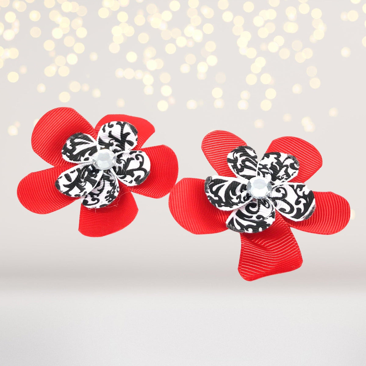 Girls Small Double Layered Flower Hair Clips