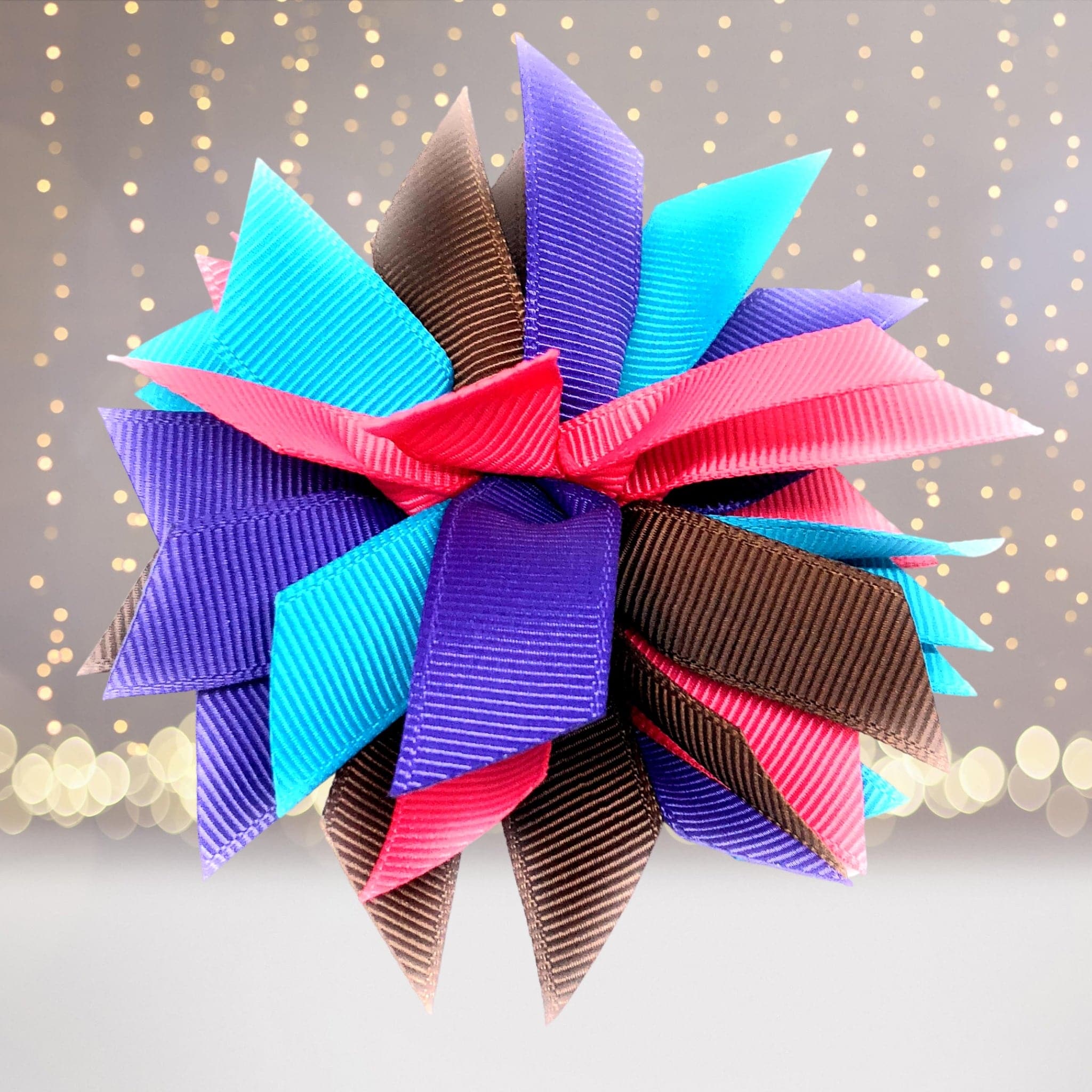 Girls Small Pom Pom Hair Bow