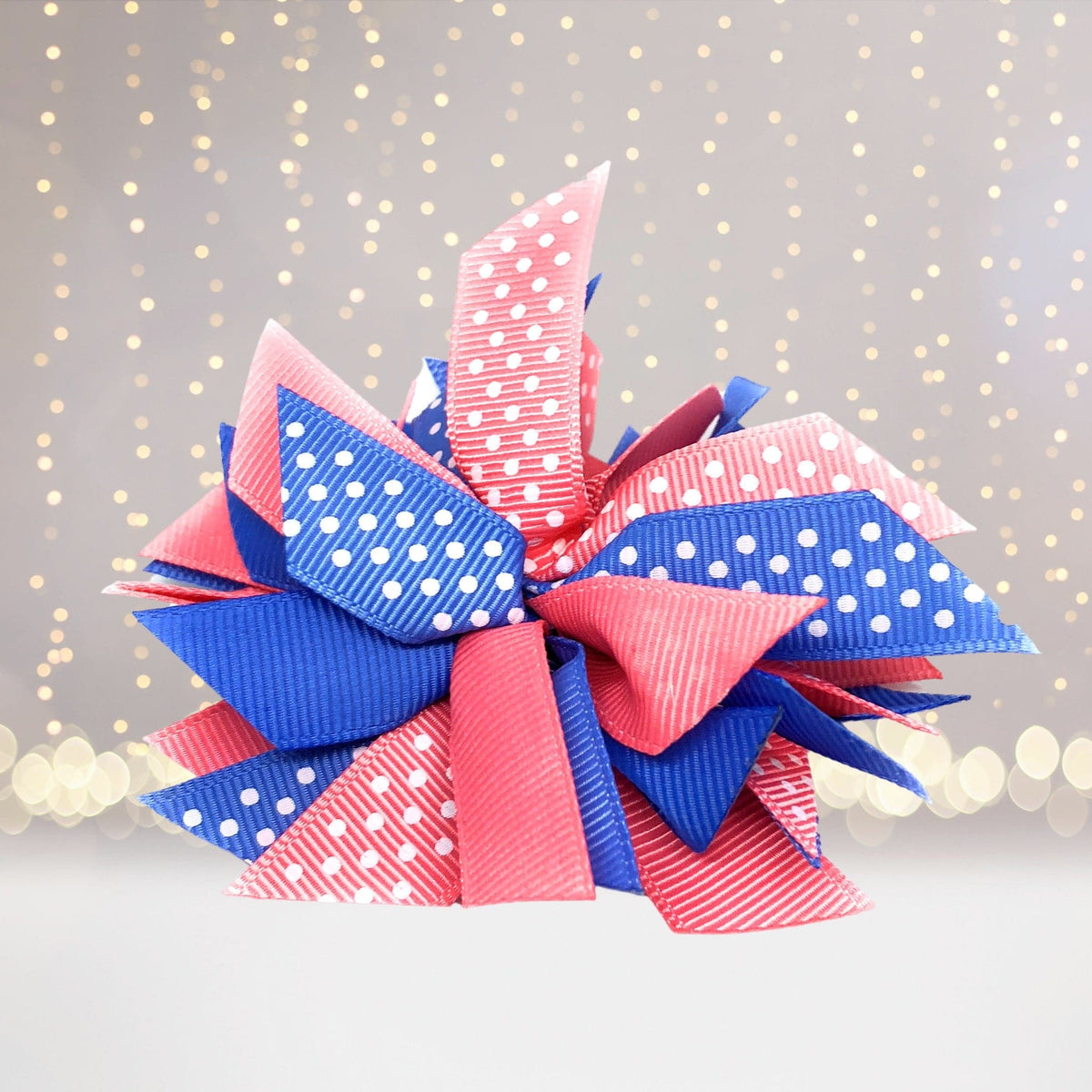 Girls Small Pom Pom Hair Bow