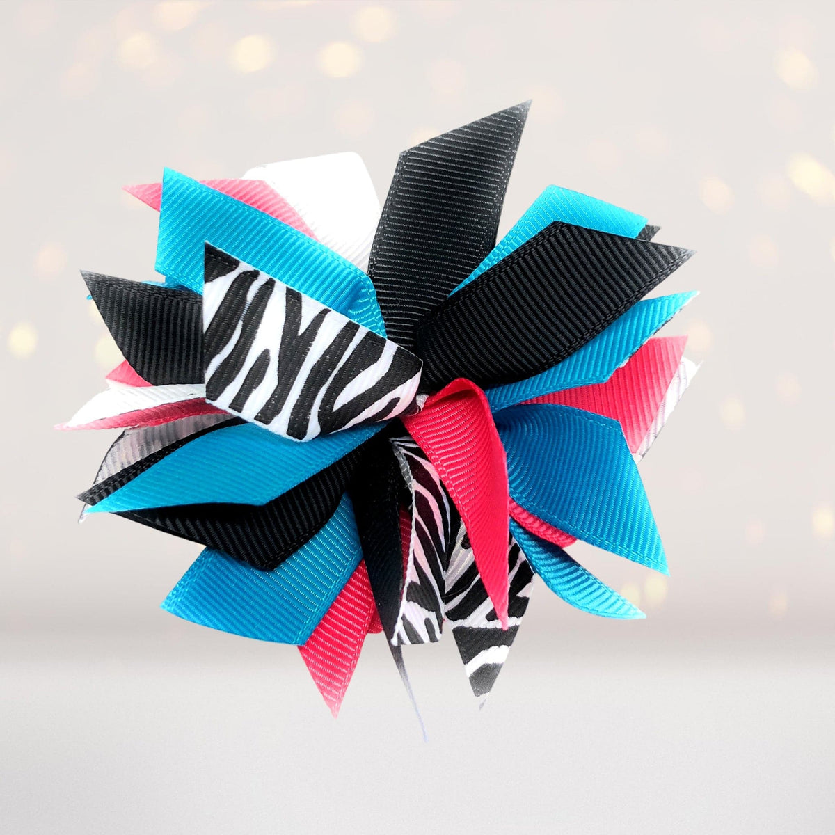 Girls Small Pom Pom Hair Bow