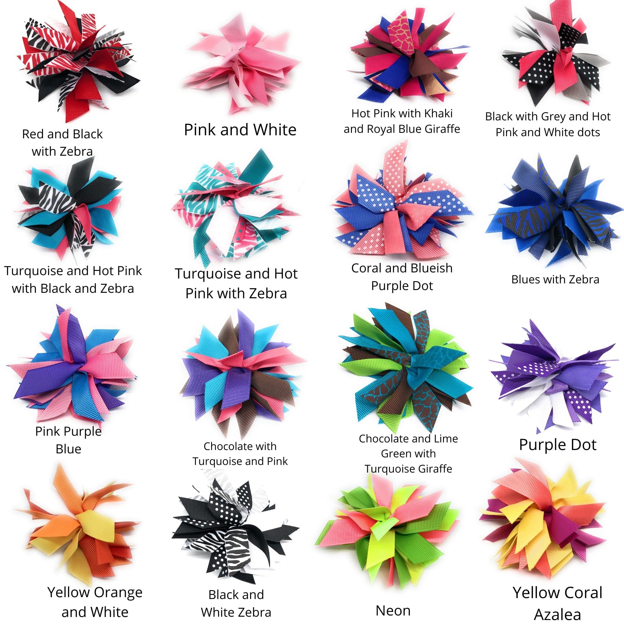 Girls Small Pom Pom Hair Bow