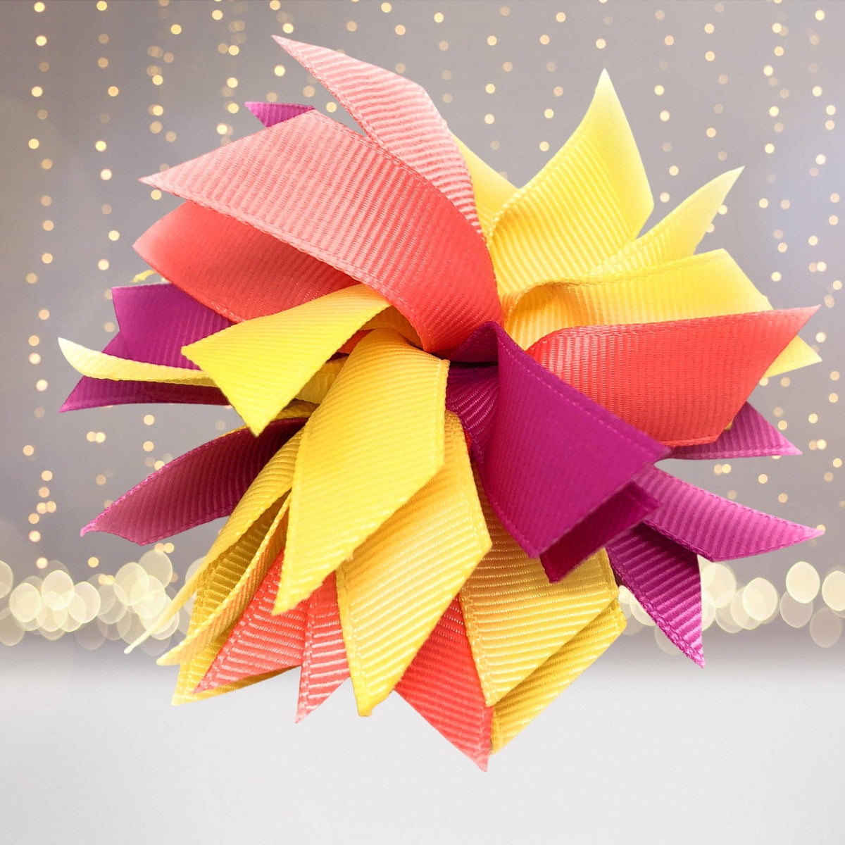 Girls Small Pom Pom Hair Bow