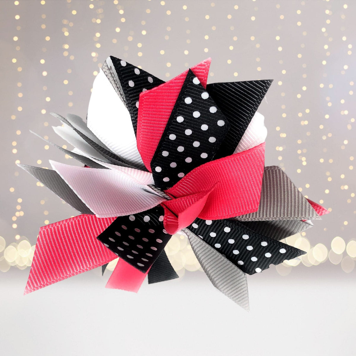 Girls Small Pom Pom Hair Bow