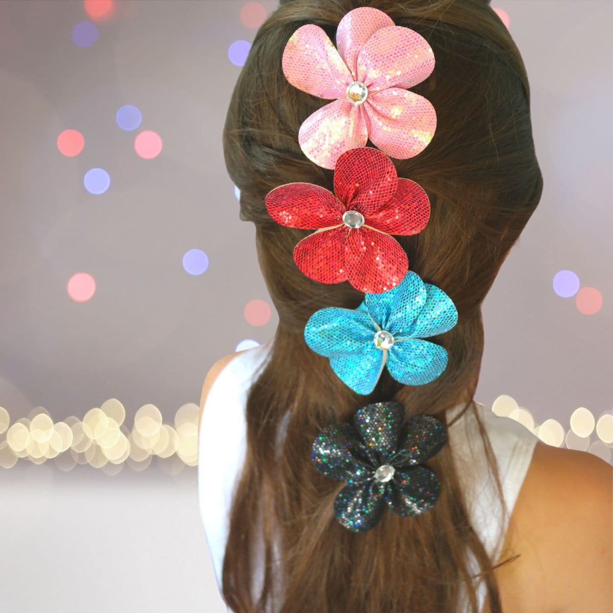 Girls Sparkling Glitter Fairy Hair Flowers