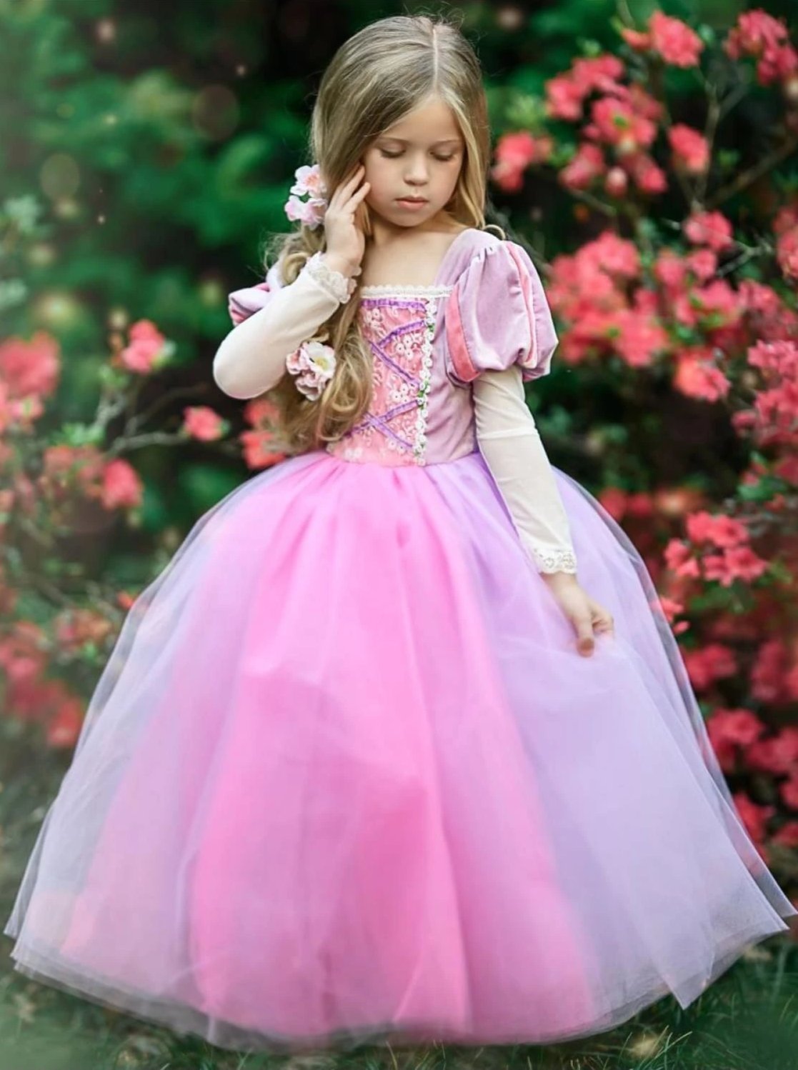 Girls Enchanted Hair Princess Costume Gown