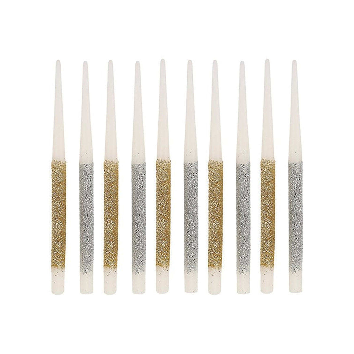 Metallic Glitter Birthday Candles (set Of 10)
