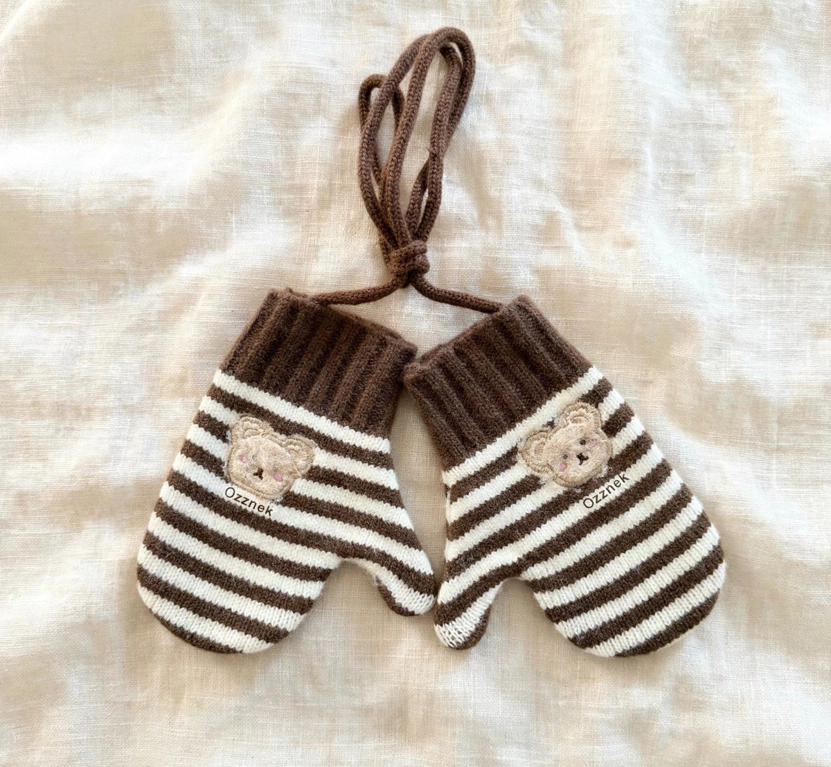 Kids Winter Gloves With String | Warm Toddler Mittens 2-5y