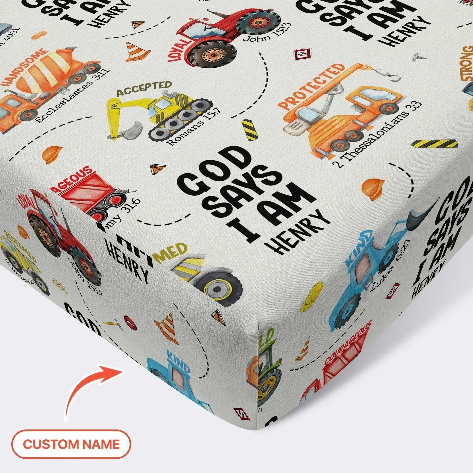 God Says I Am Boy Bamboo Fitted Crib Sheet