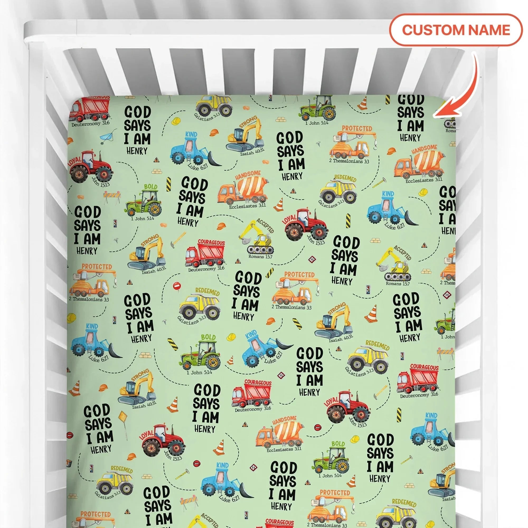 God Says I Am Boy Bamboo Fitted Crib Sheet