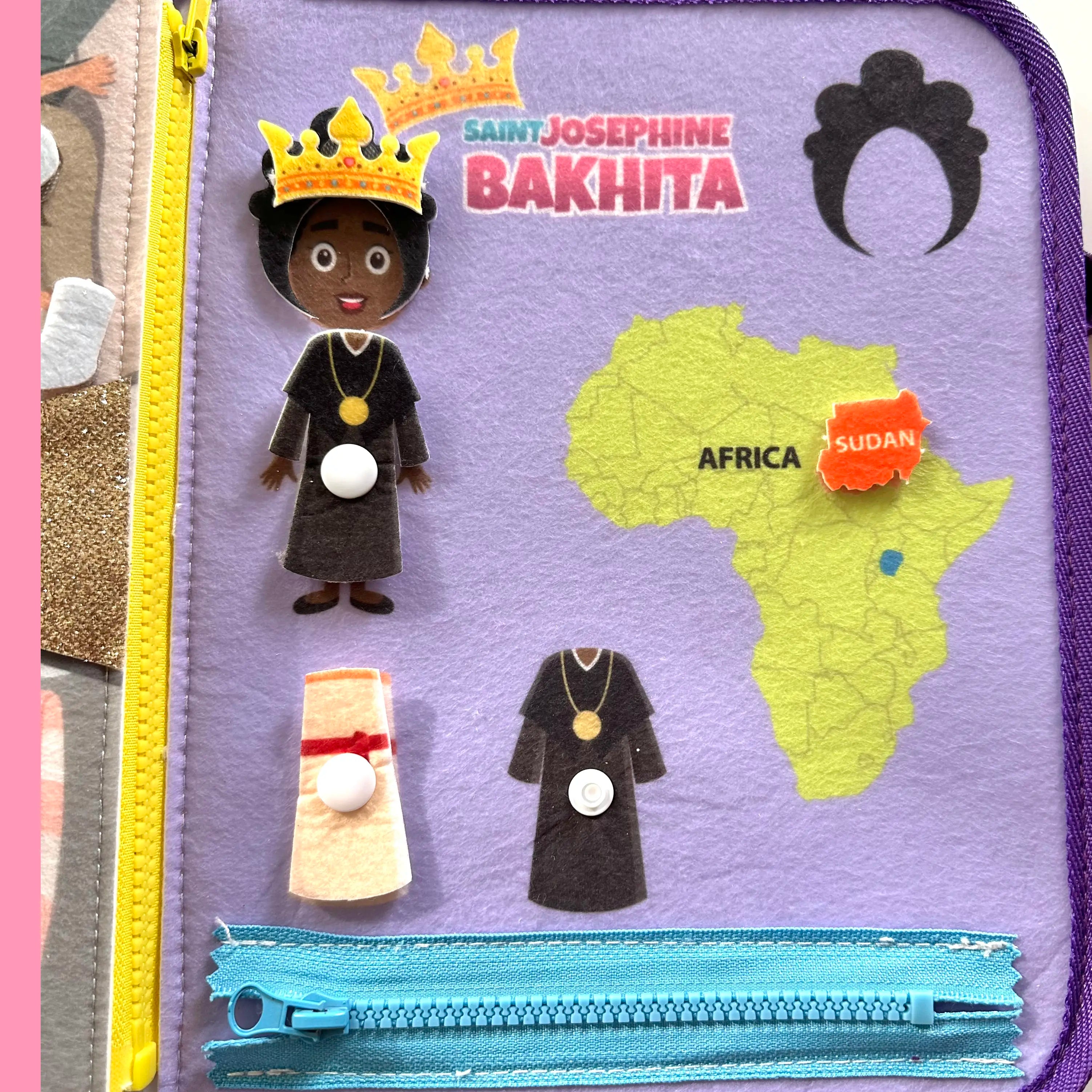 God's Princesses Vol. 1 Felt Busy Book - St. Joan Of Arc And St. Josephine Bakhita