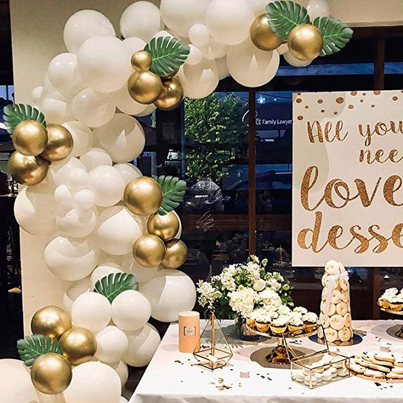 Elegant Gold & White Balloon Garland Kit