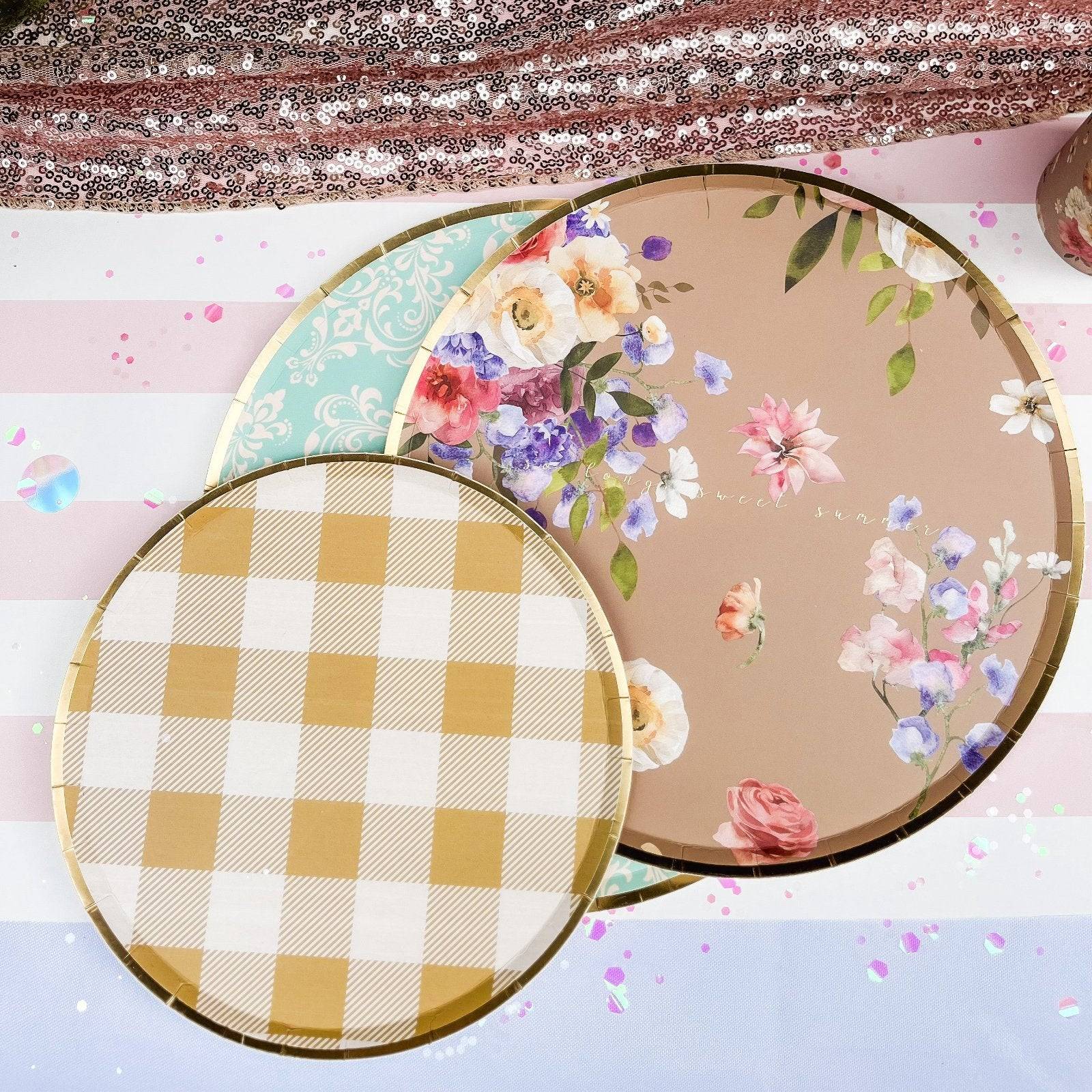 Gold Matte Plaid Plate, Small