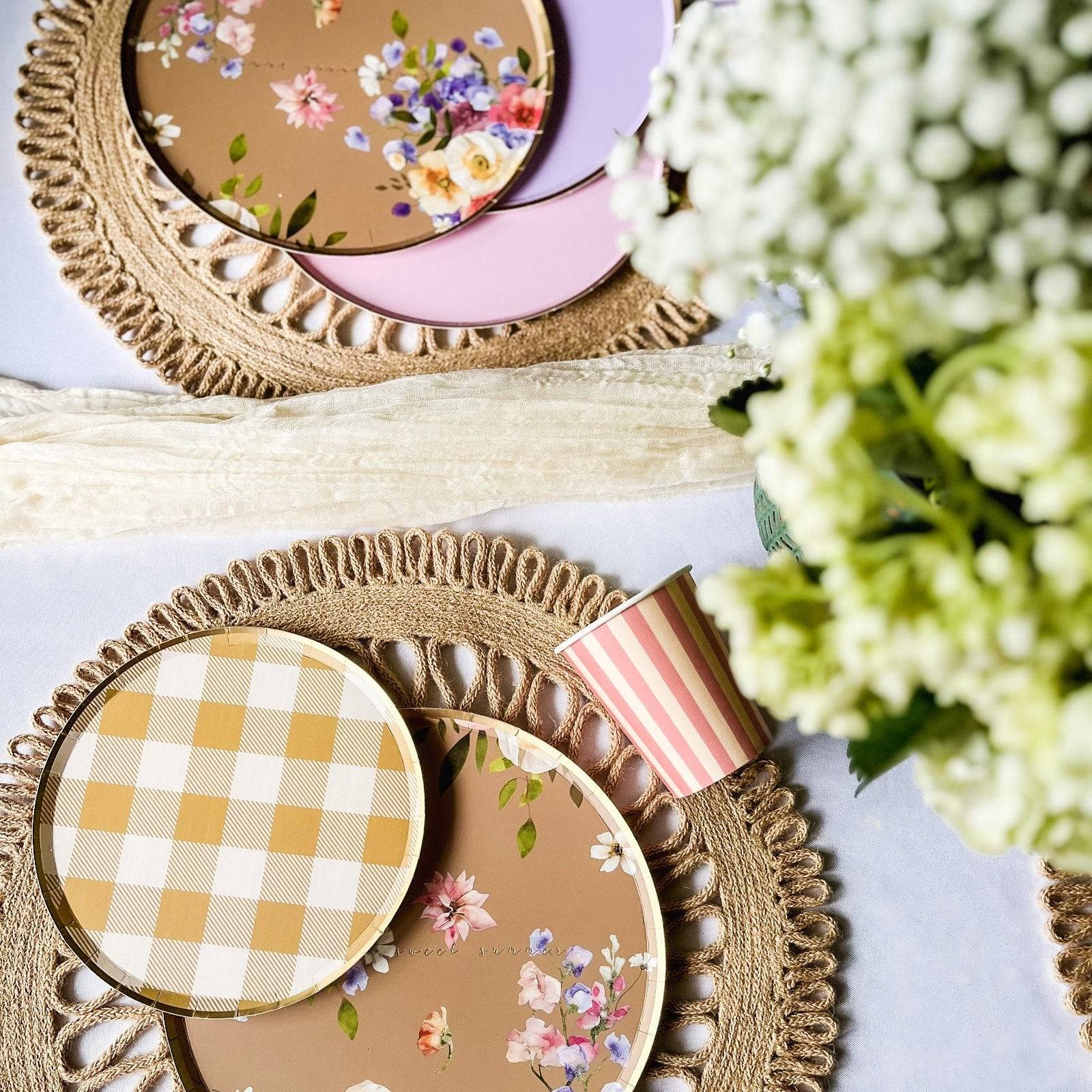 Gold Matte Plaid Plate, Small