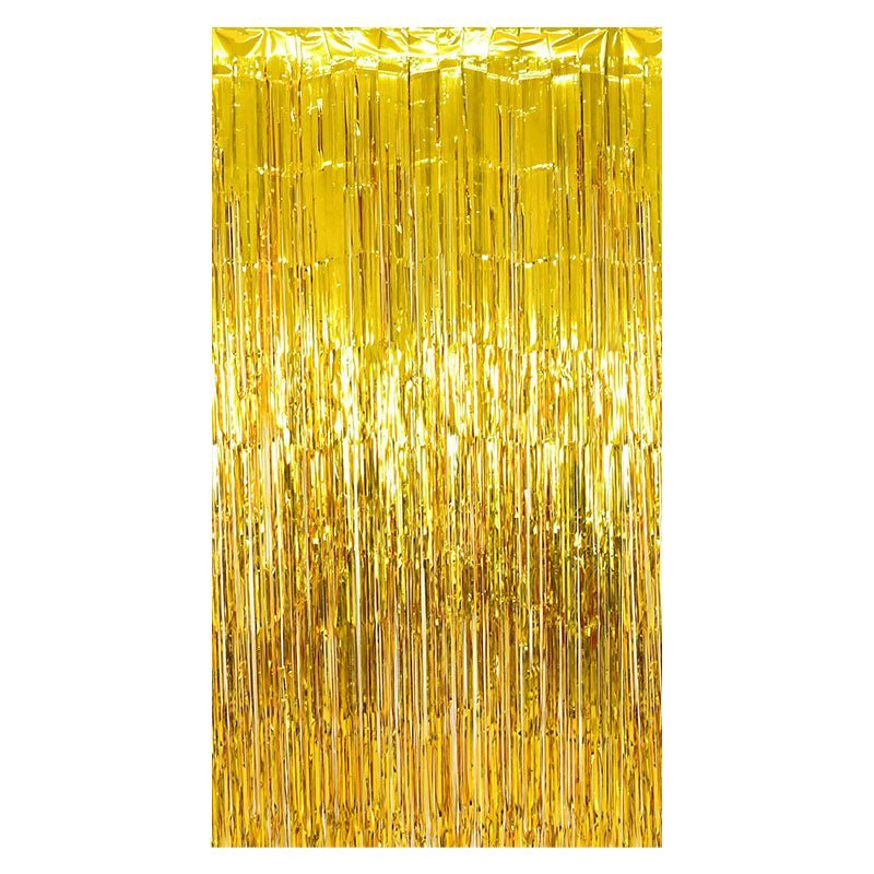 Gold Metallic Fringe Curtain