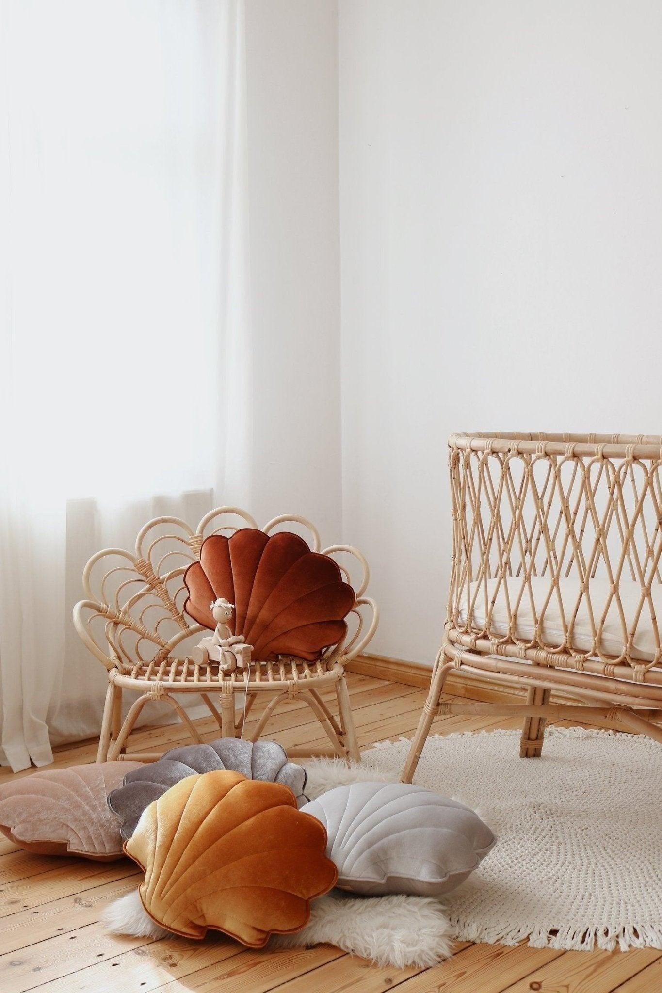 Velvet Gold Pearl Shell Pillow