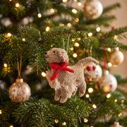 Hand Knit Golden Retriever Christmas Ornament