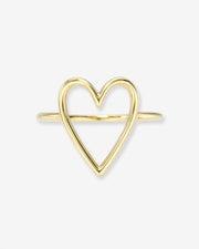 14k Gold Open Heart Ring