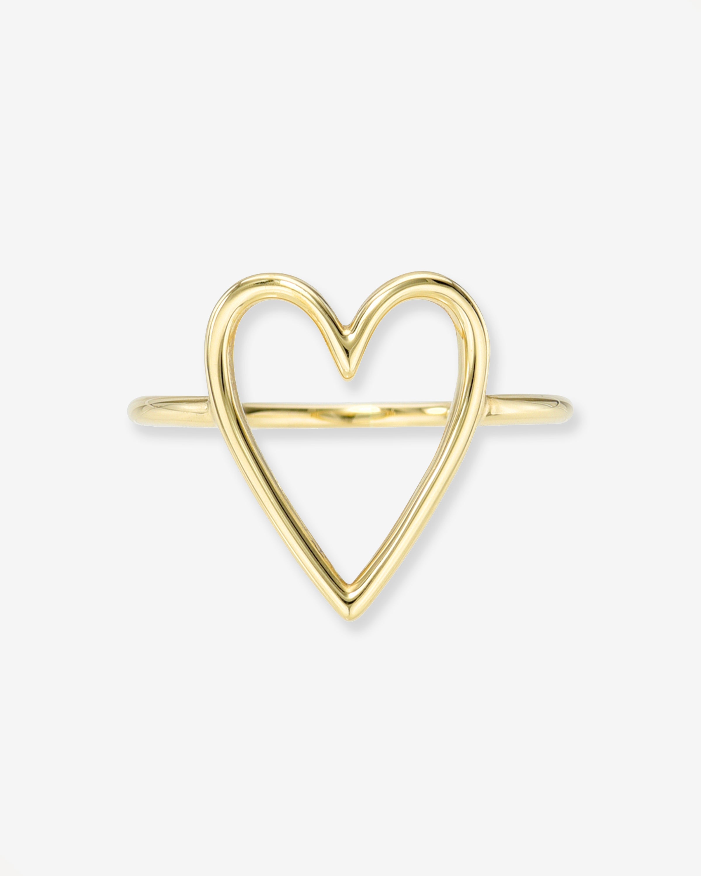 14k Gold Open Heart Ring