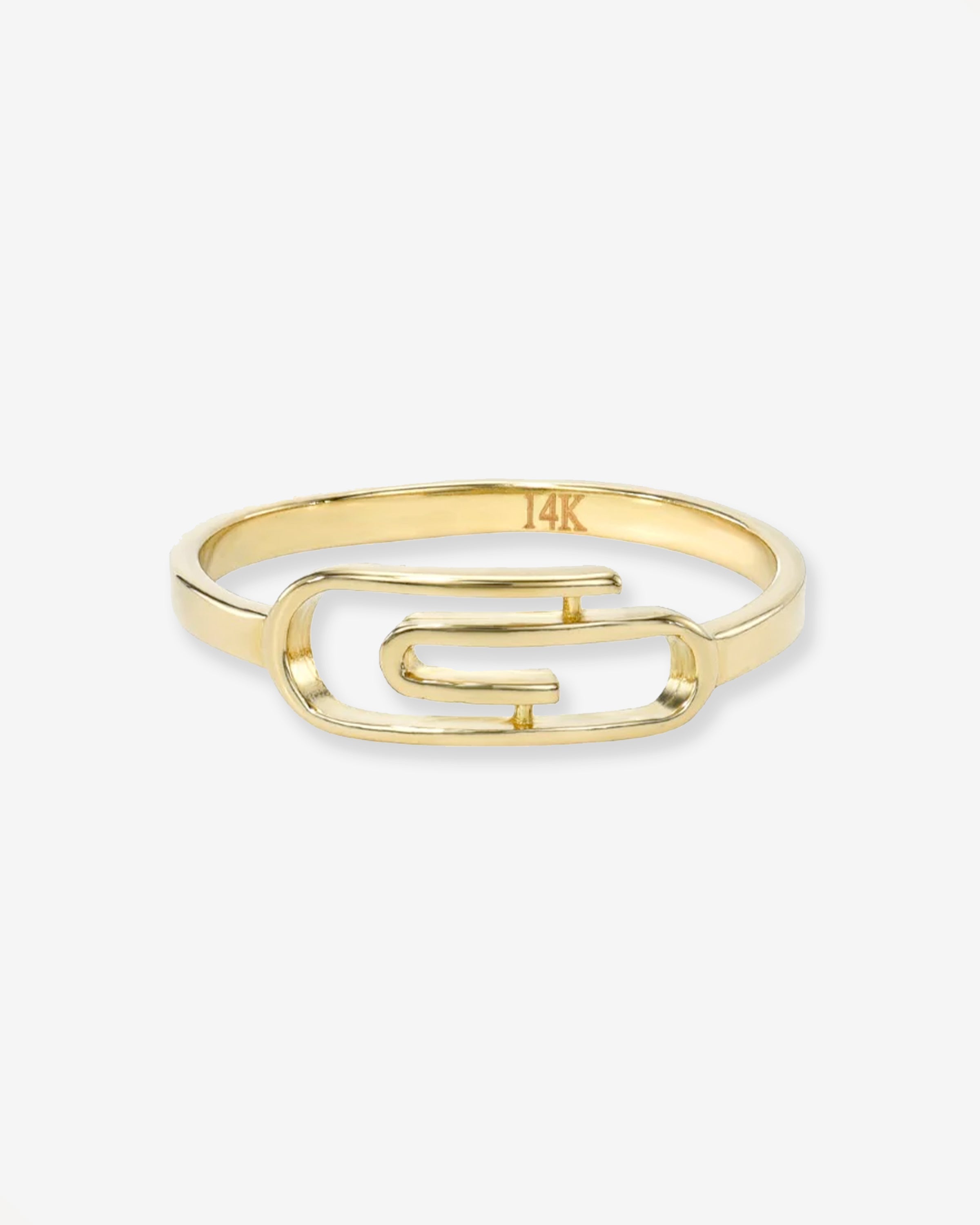 14k Gold Paper Clip Ring