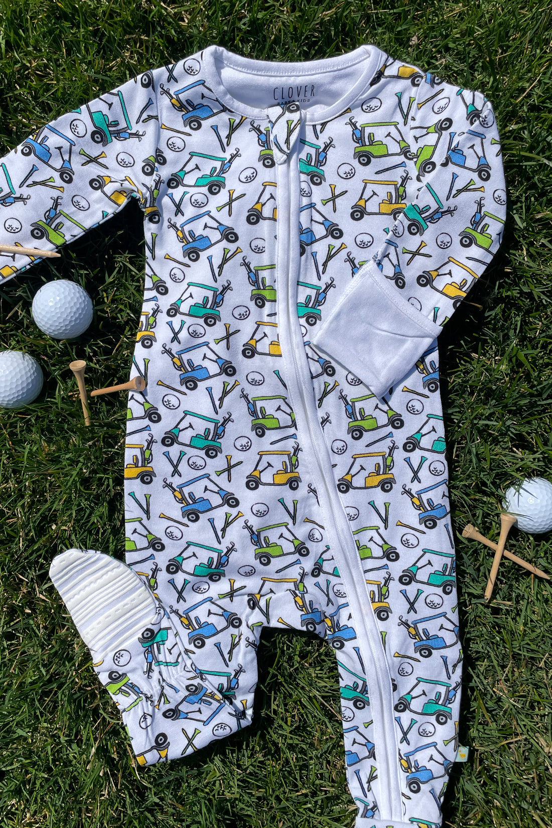 Soft & Stretchy Zipper Footie - Golf